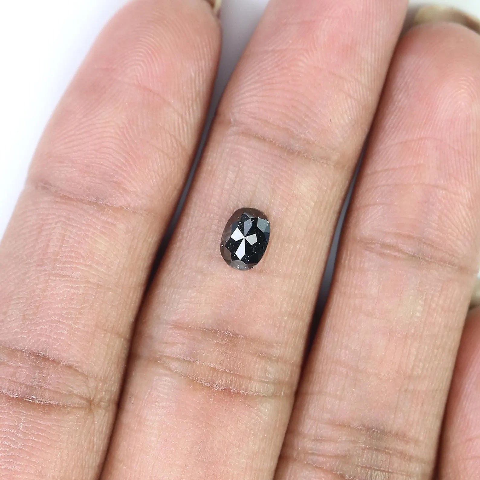 0.63 CT Natural Loose Oval Shape Diamond Black Color Oval Cut Diamond 6.00 MM Natural Loose Black Color Diamond Oval Rose Cut Diamond NQ1686
