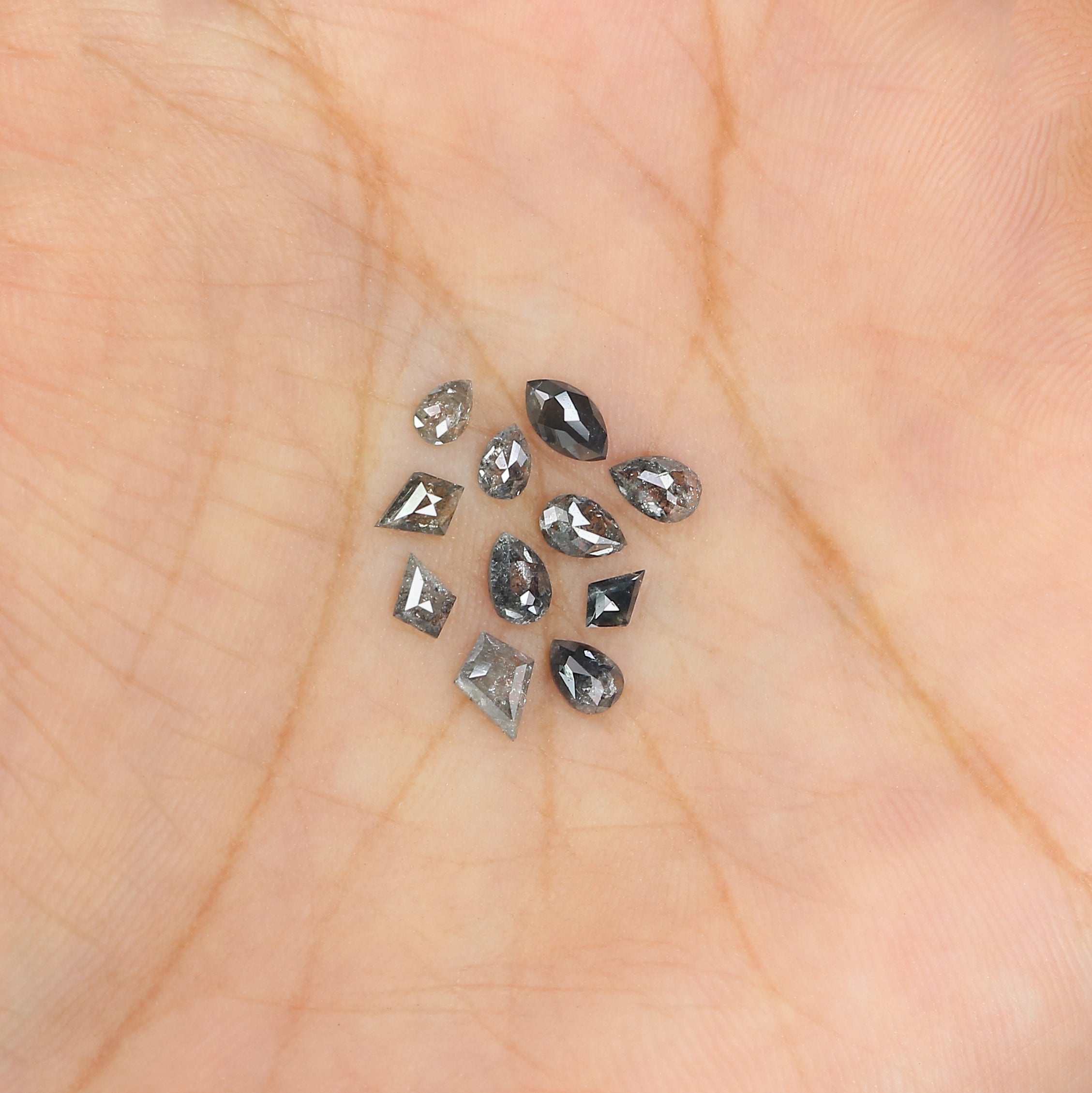 1.15 CT Natural Loose Mix Shape Diamond Salt And Pepper Mix Shape Diamond 3.35 MM Natural Loose Black Grey Diamond Mix Shape Diamond L2917