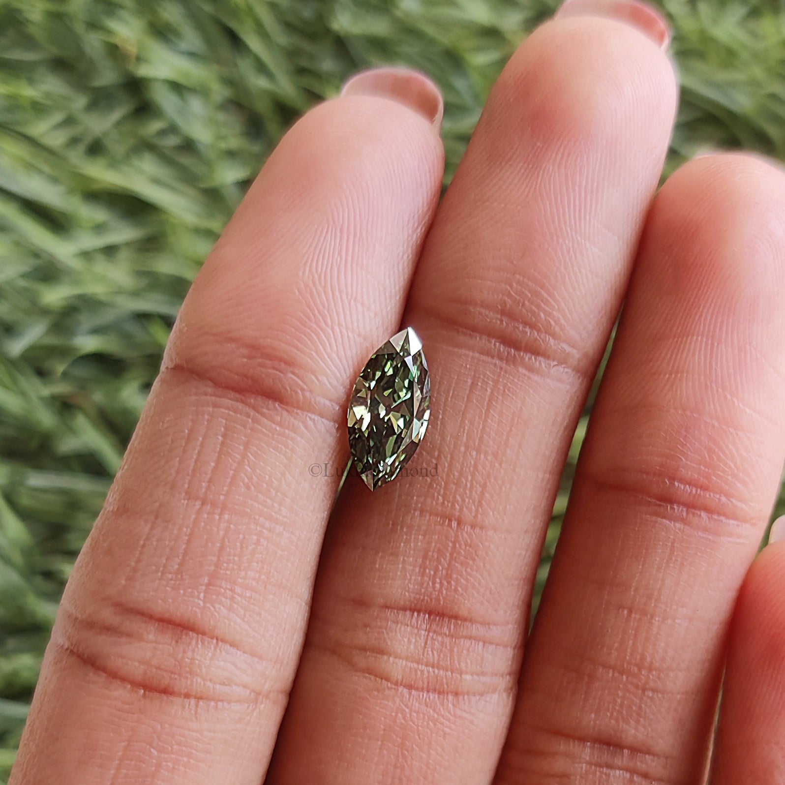 1.25 CT IGI Certified Marquise Brilliant Cut Diamond Fancy Vivid Green Color VS1 Clarity Lab Grown Diamond Lab Created CVD Diamond L3583