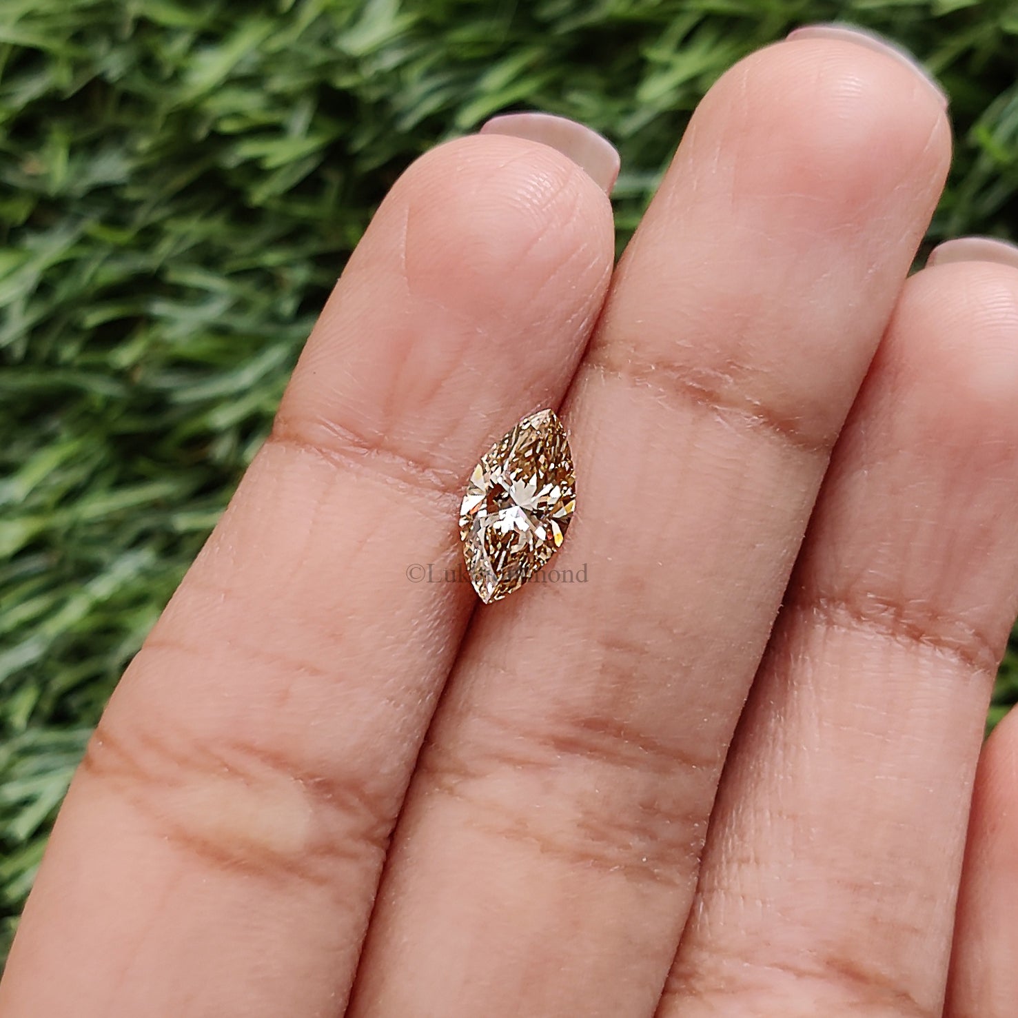 1.25 CT IGI Certified Marquise Brilliant Cut Fancy Brownish Yellow Color VVS2 Clarity Lab Grown CVD Diamond Lab Created Diamond L3452