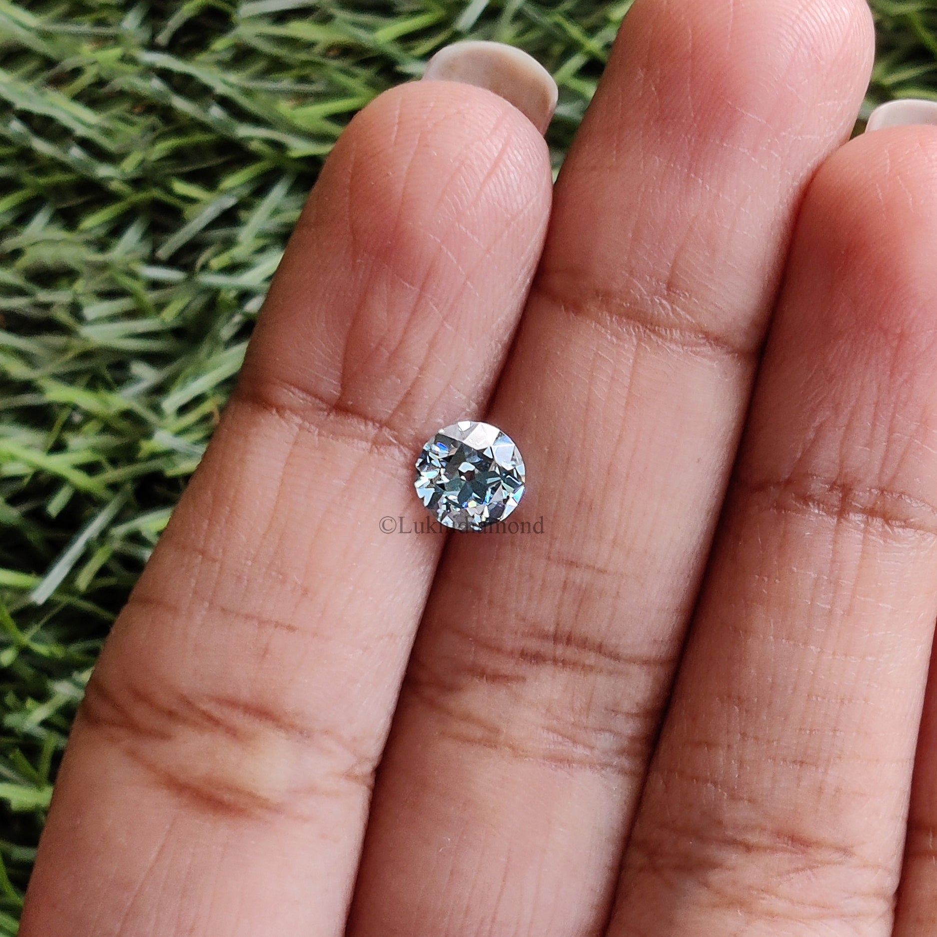 0.87 CT IGI Certified Round Old European Cut Diamond Fancy Vivid Blue Color VS1 Clarity Lab Grown Diamond Lab Created CVD Diamond L3310
