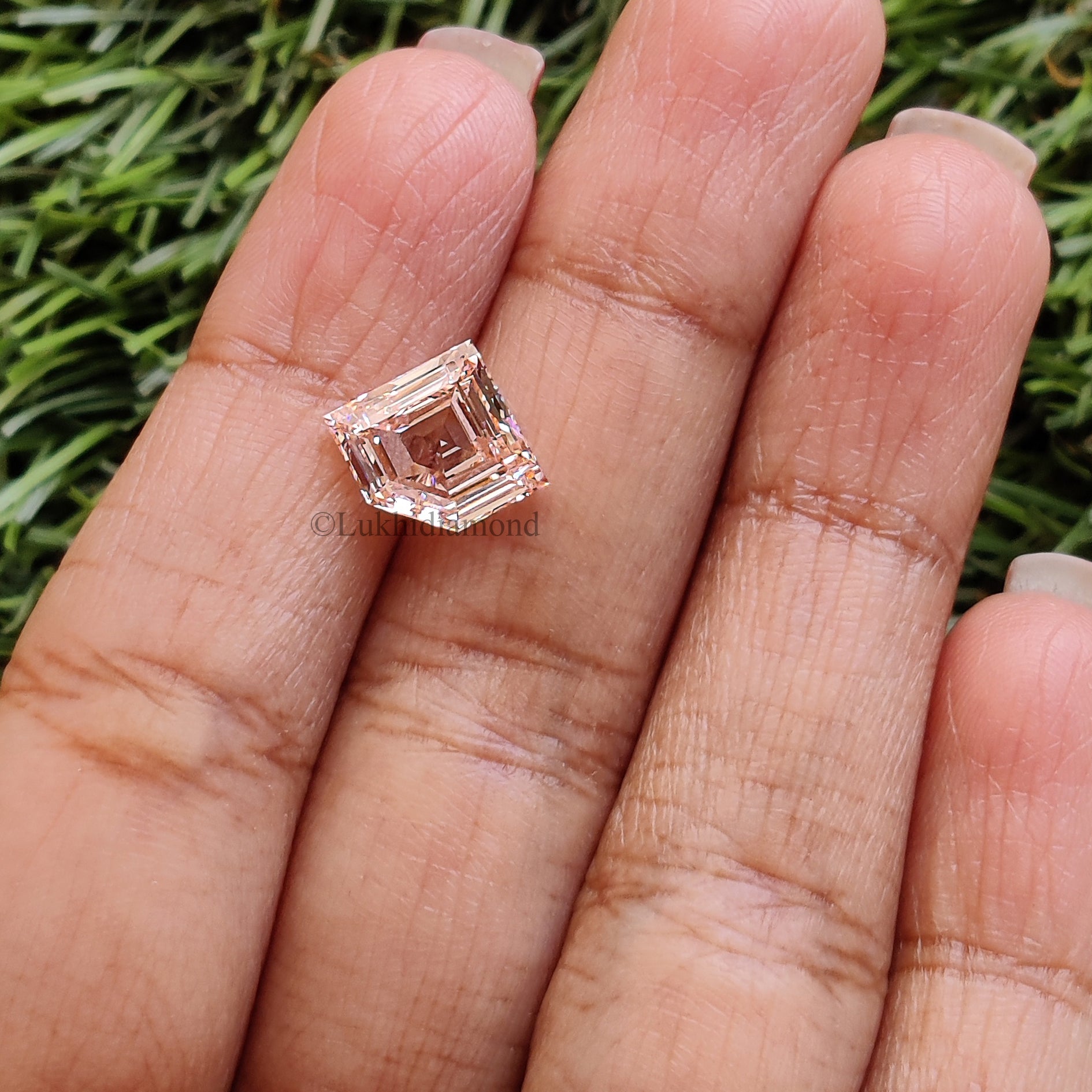 2.86 CT IGI Certified Shield Step Cut Diamond Fancy Intense Pink Color Diamond VS1 Clarity Lab Grown Diamond Lab Created CVD Diamond L3329