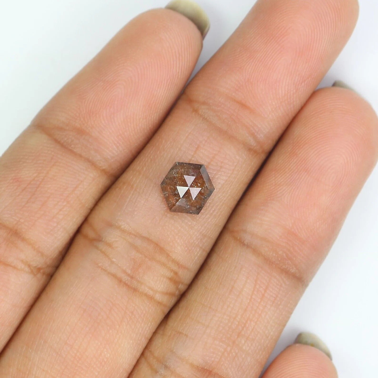 0.79 CT Natural Loose Hexagon Diamond Brown Color Diamond Natural Loose Diamond 7.10 MM Hexagon Cut Diamond Hexagon Shape Diamond NQ8017