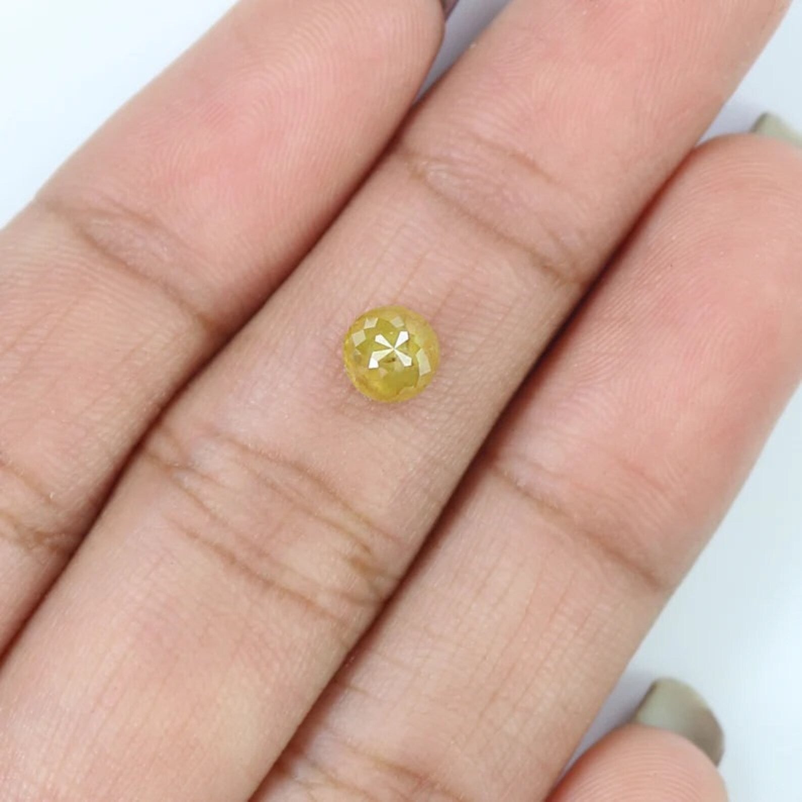 0.76 Ct Natural Loose Round Shape Diamond Yellow Color Round Cut Diamond 5.05 MM Natural Loose Yellow Color Round Rose Cut Diamond NQ1703