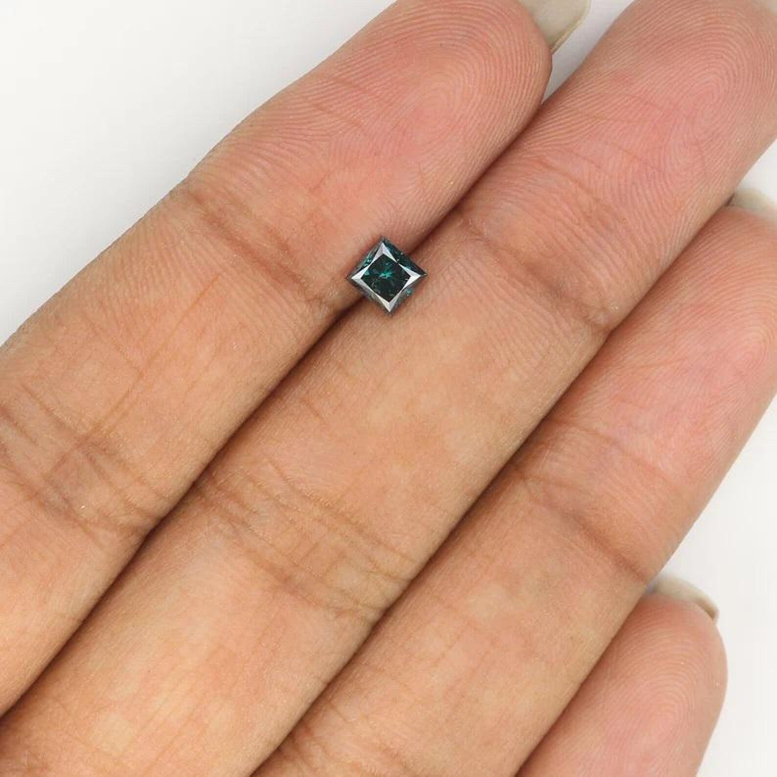 0.42 CT Natural Loose Princess Shape Diamond Blue Color Princess Diamond 4.05 MM Natural Blue Color Princess Brilliant Cut Diamond NQ1385