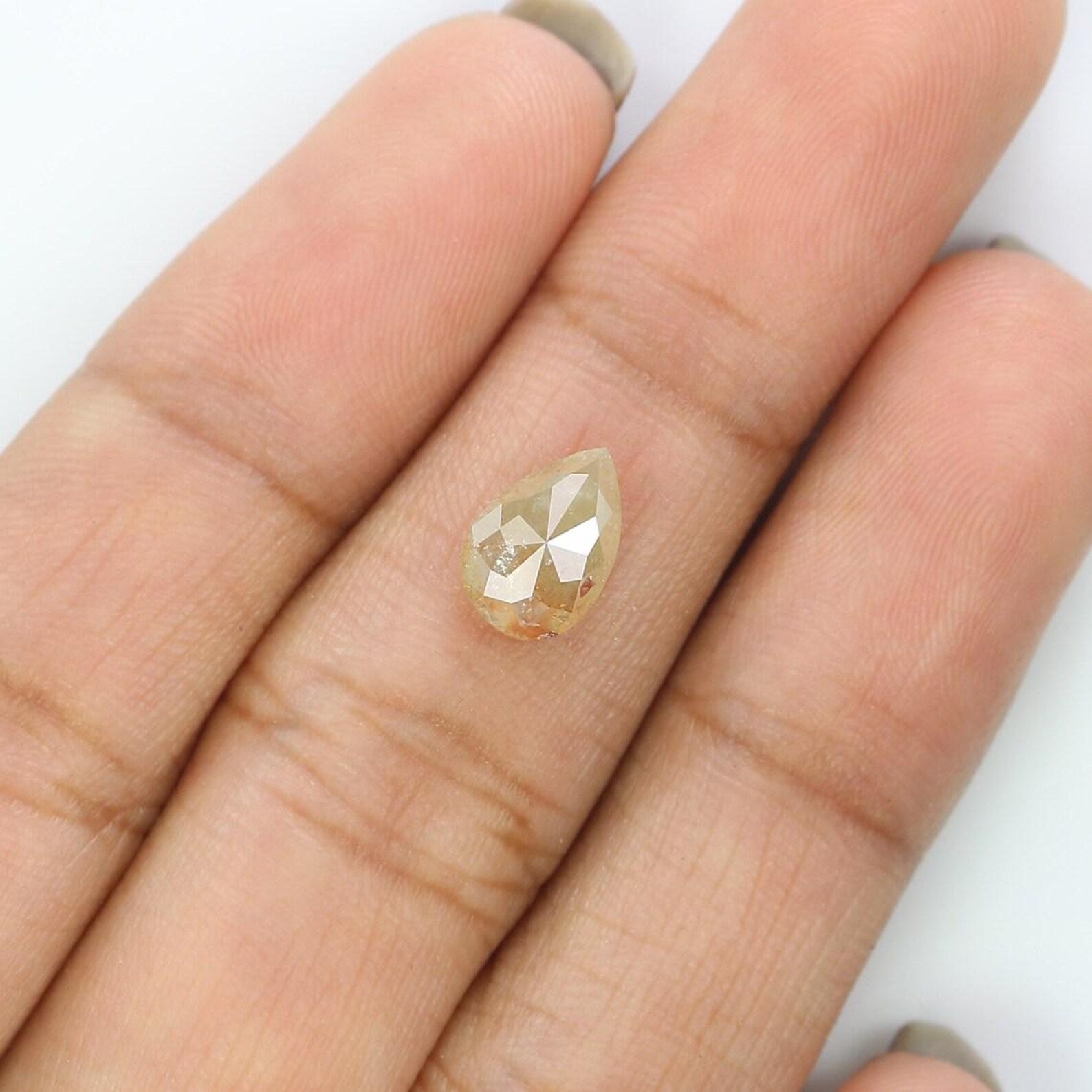 1.25 Ct Natural Loose Pear Shape Diamond Grey Color Pear Cut Diamond 8.55 MM Natural Loose Diamond Grey Color Pear Rose Cut Diamond NQ773
