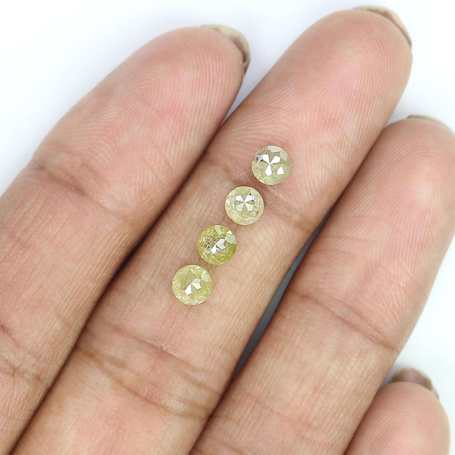 1.47 CT Natural Loose Round Rose Cut Diamond Yellow Color Round Shape Diamond 4.00 MM Natural Yellow Color Round Rose Cut Diamond NQ757