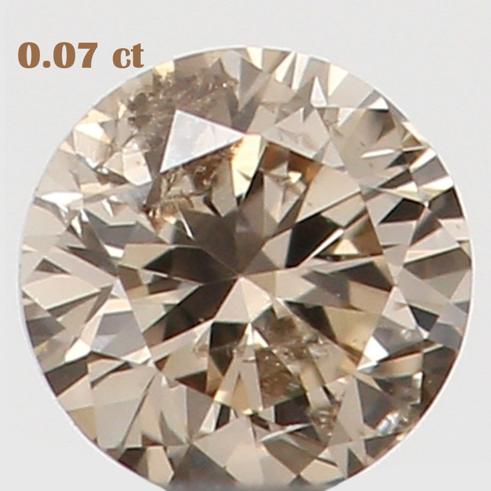 0.07 Ct Natural Loose Diamond Round Brown Color I1 Clarity 2.60 MM N7522