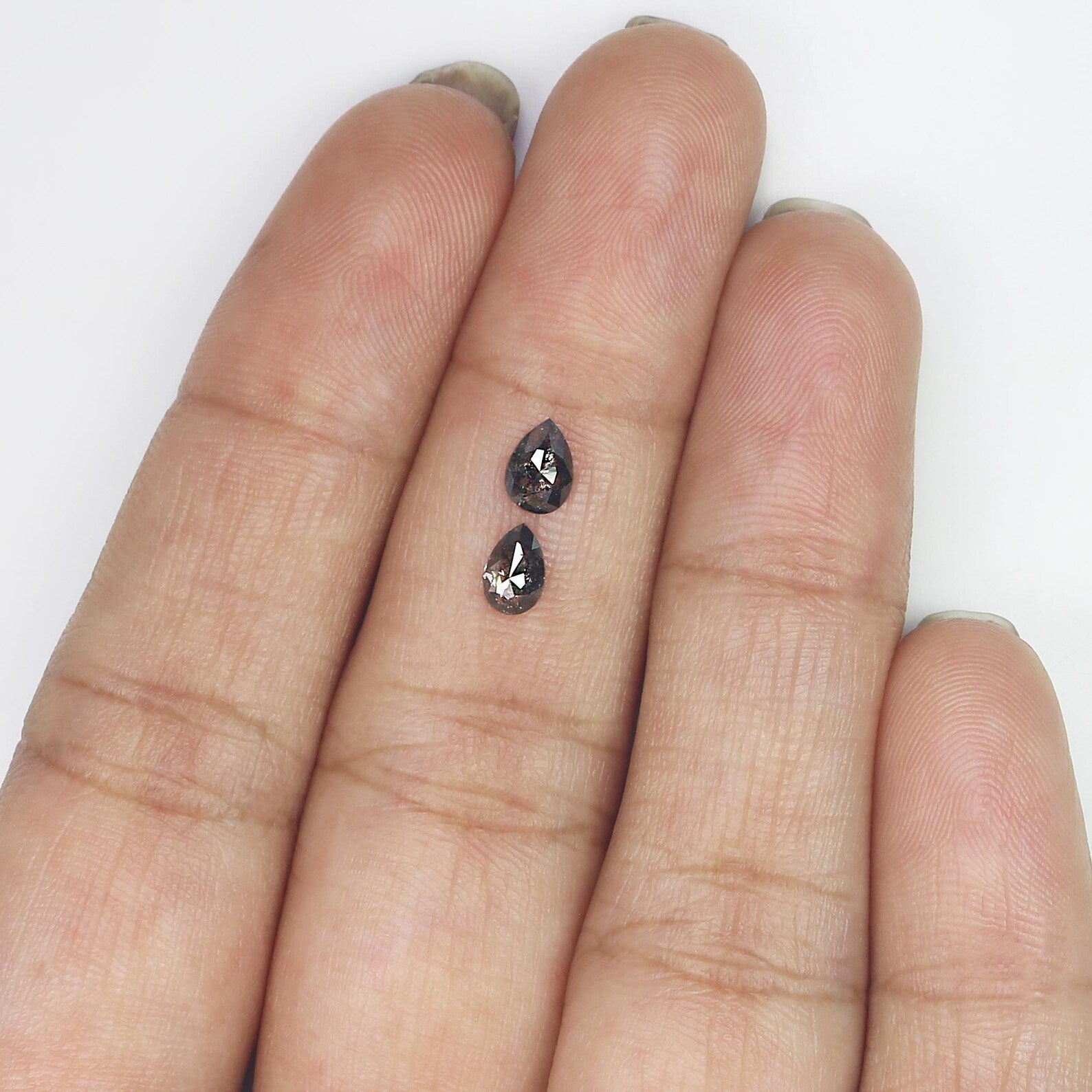 0.55 CT Natural Loose Pear Cut Pair Diamond Salt And Pepper Pear Diamond 5.30 MM Natural Loose Diamond Pear Pair Rose Cut Diamond NQ1858