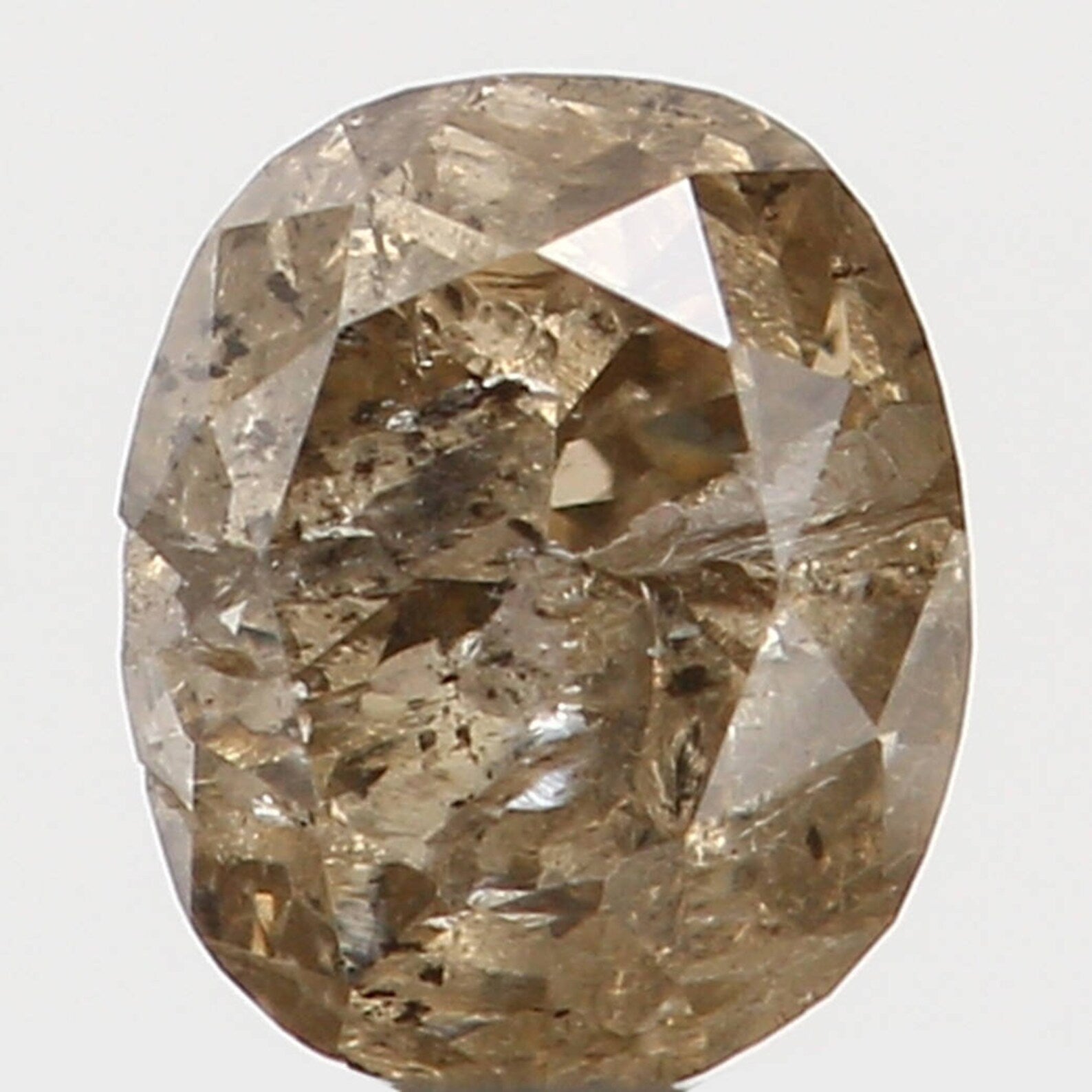 0.18 Ct Natural Loose Diamond Oval Brown Color I1 Clarity 3.40 MM N7334
