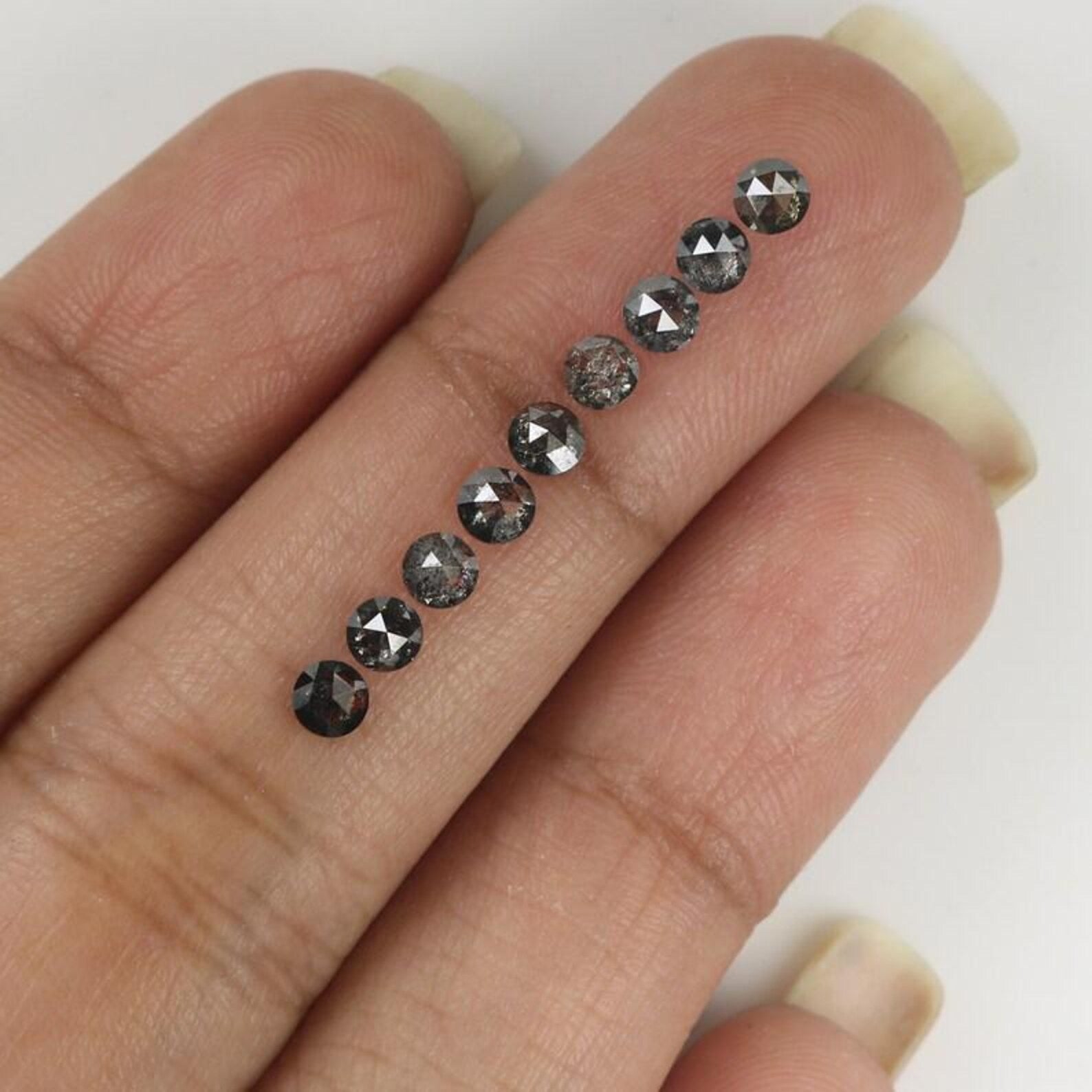 1.20 CT Natural Loose Round Shape Diamond Salt And Pepper Round Diamond 3.10 MM Natural Loose Black Grey Color Round Rose Cut Diamond NQ1795