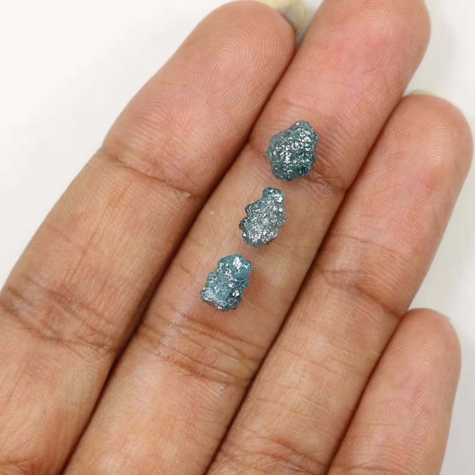 3.73 CT Natural Loose Rough Shape Diamond Blue Color Irregular Cut Diamond 6.70 MM Natural Loose Diamond Rough Shape Uncut Diamond NQ448