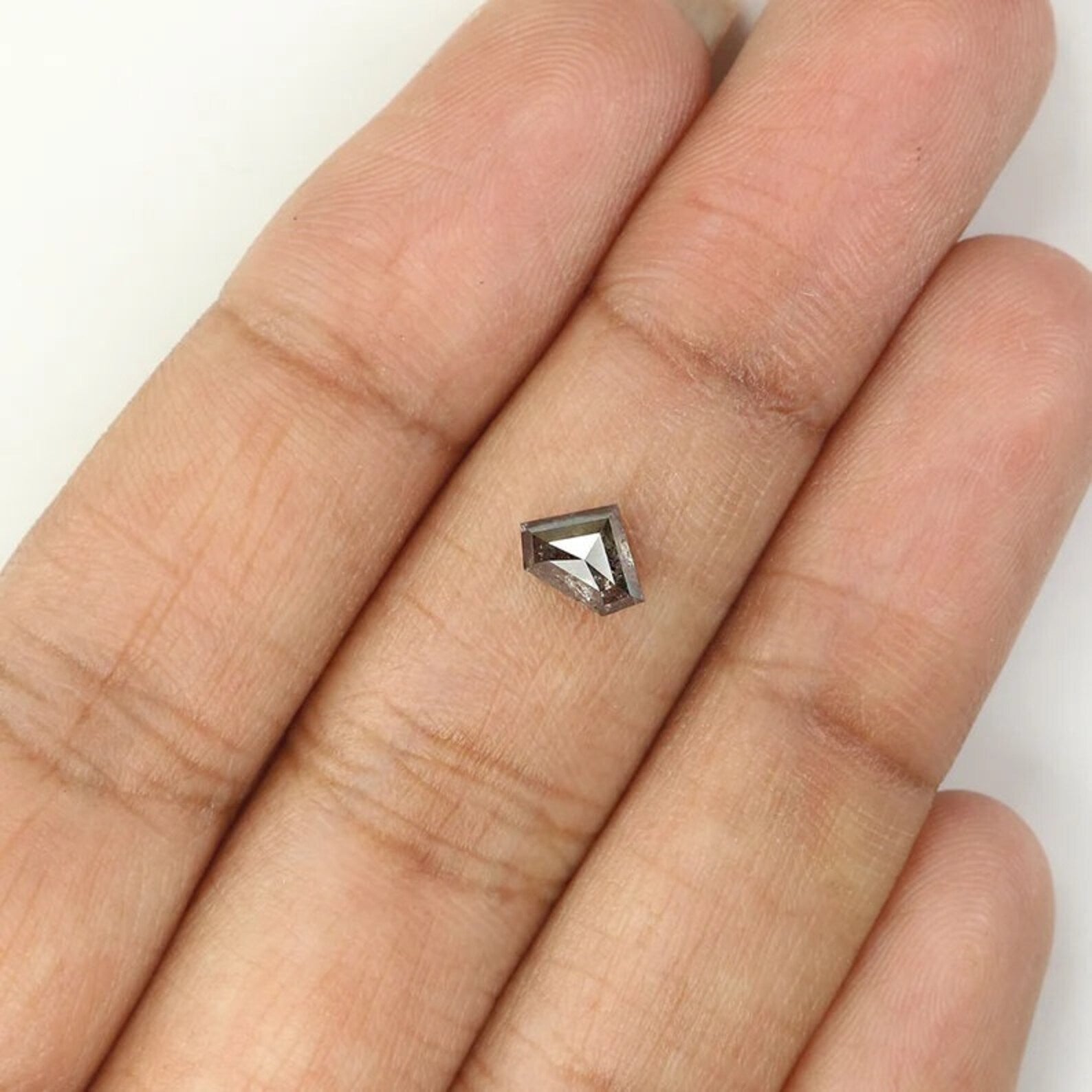 0.61 CT Natural Loose Shield Shape Diamond Salt And Pepper Shield Cut Diamond 4.80 MM Black Grey Color Shield Shape Rose Cut Diamond NQ1551