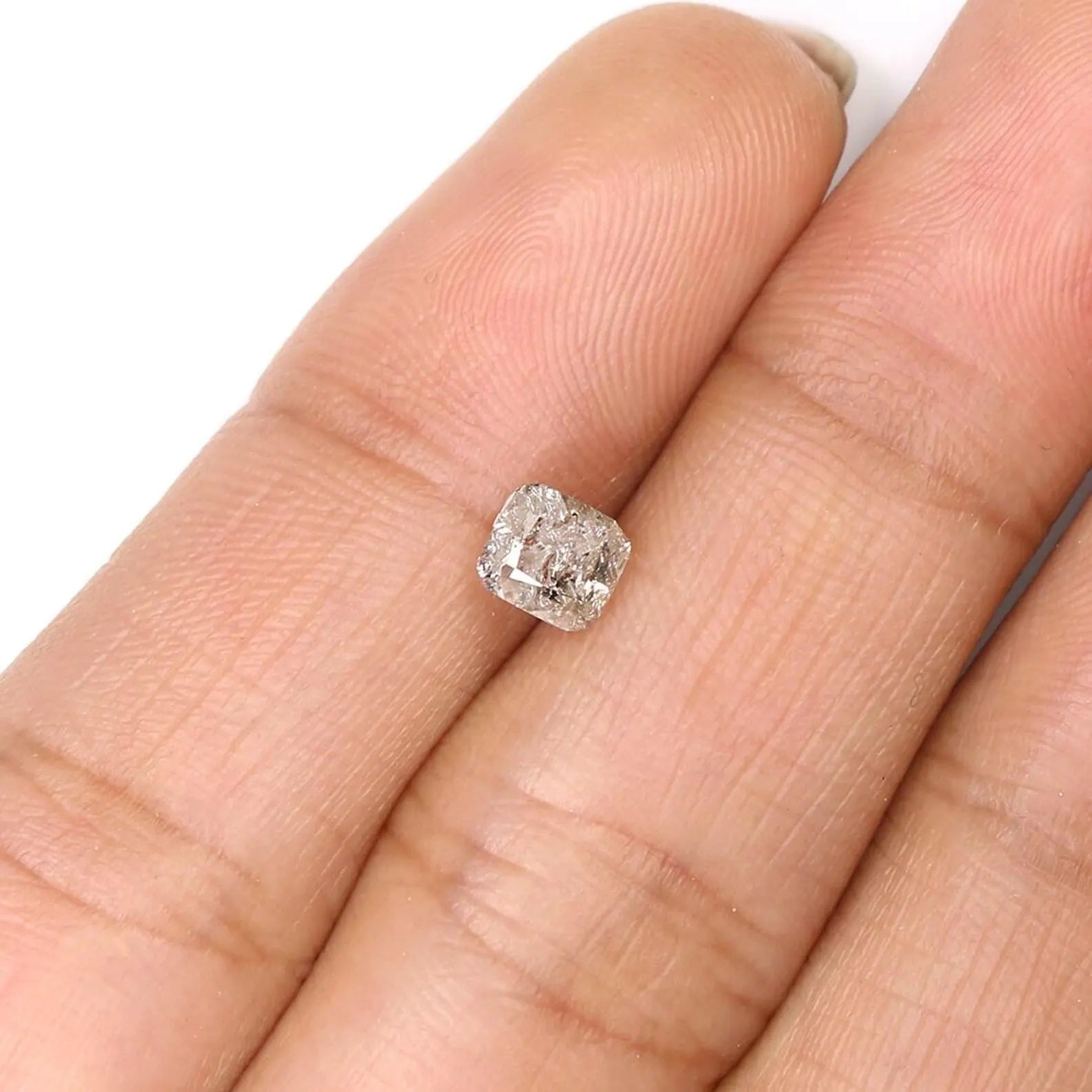 0.83 Ct Natural Loose Cushion Shape Diamond Yellow Color Cushion Diamond 4.90 MM Natural Grey Color Cushion Brilliant Cut Diamond NQB7398