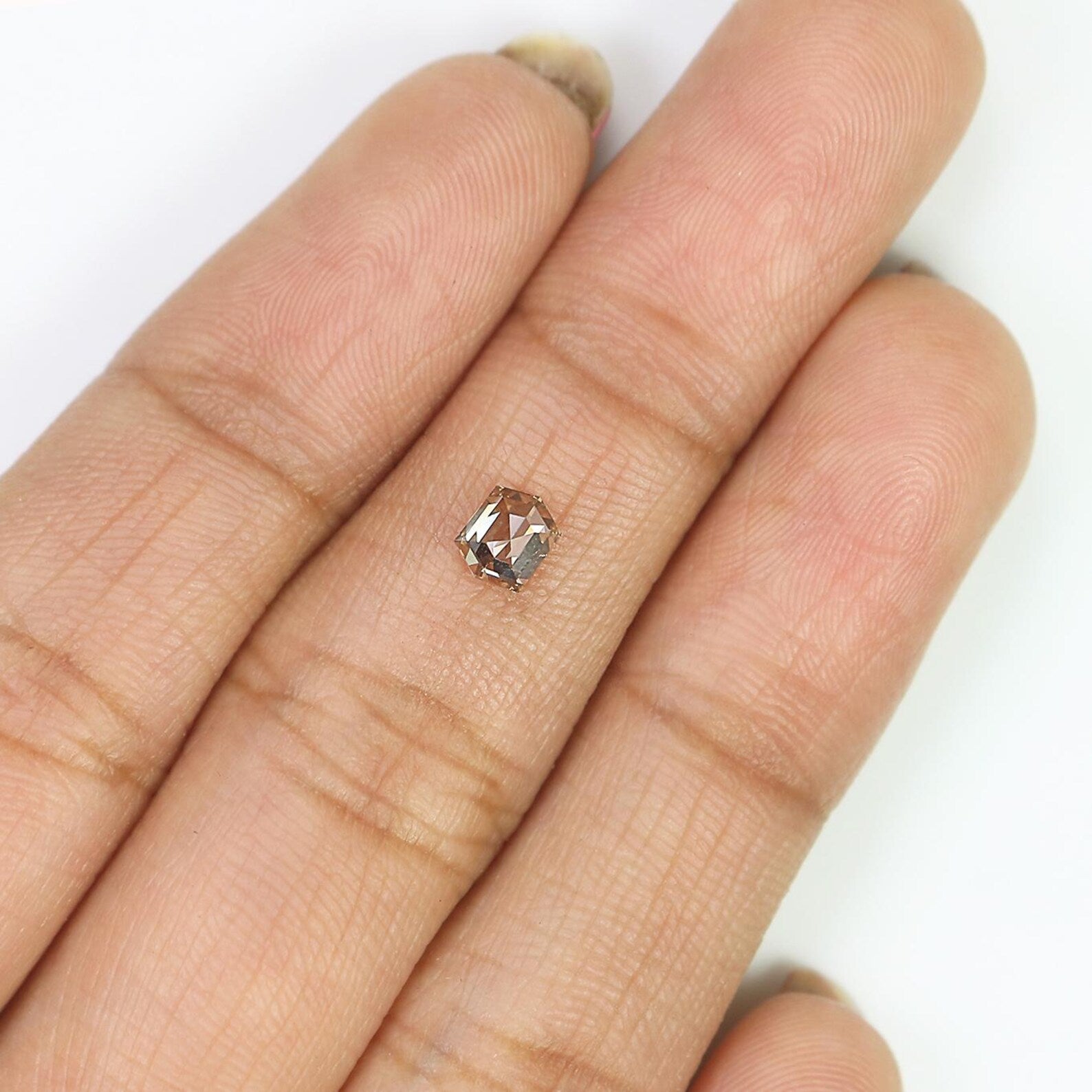 0.40 CT Natural Loose Hexagon Shape Diamond Brown Color Hexagon Diamond 4.30 MM Natural Loose Brown Color Hexagon Rose Cut Diamond NQ1203