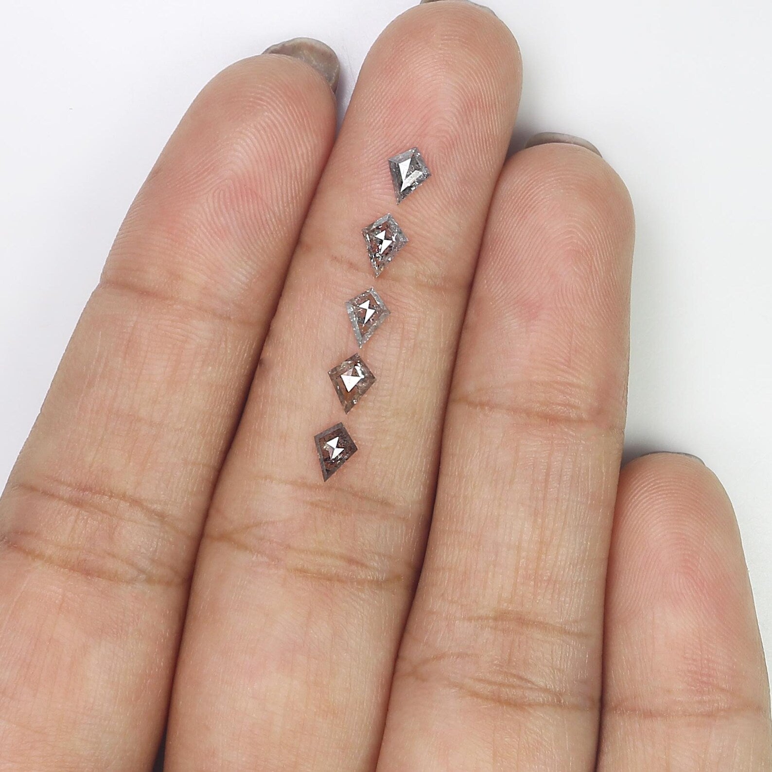 0.77 CT Natural Loose Kite Diamond Salt And Pepper Kite Diamond 4.80 MM Natural Loose Diamond Black Grey Color Kite Shape Diamond KDN1331
