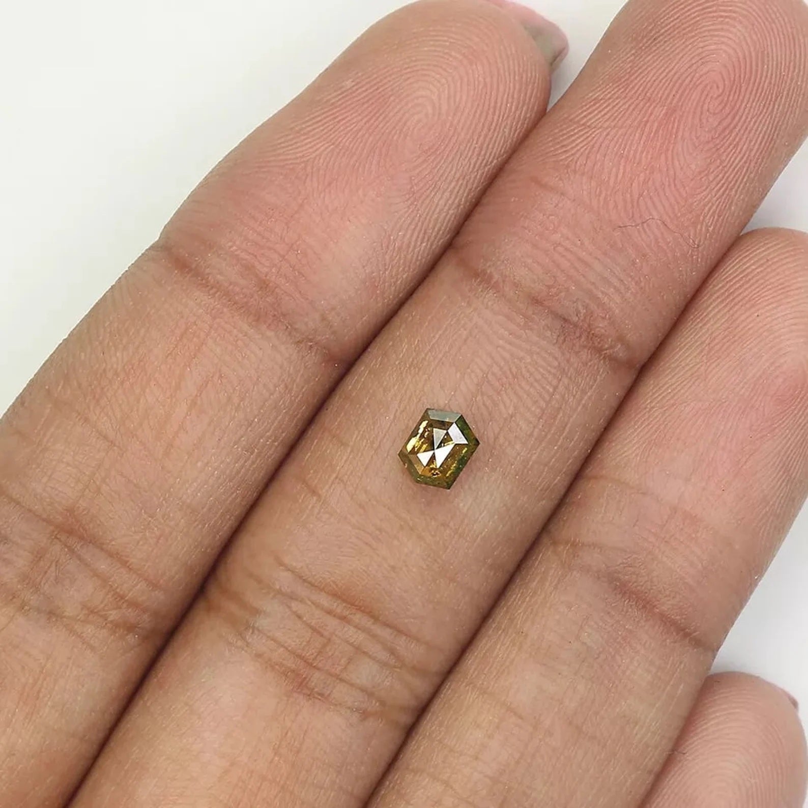 0.42 Ct Natural Loose Hexagon Shape Diamond Green Color Hexagon Cut Diamond 4.90 MM Natural Loose Diamond Hexagon Rose Cut Diamond NQ1487