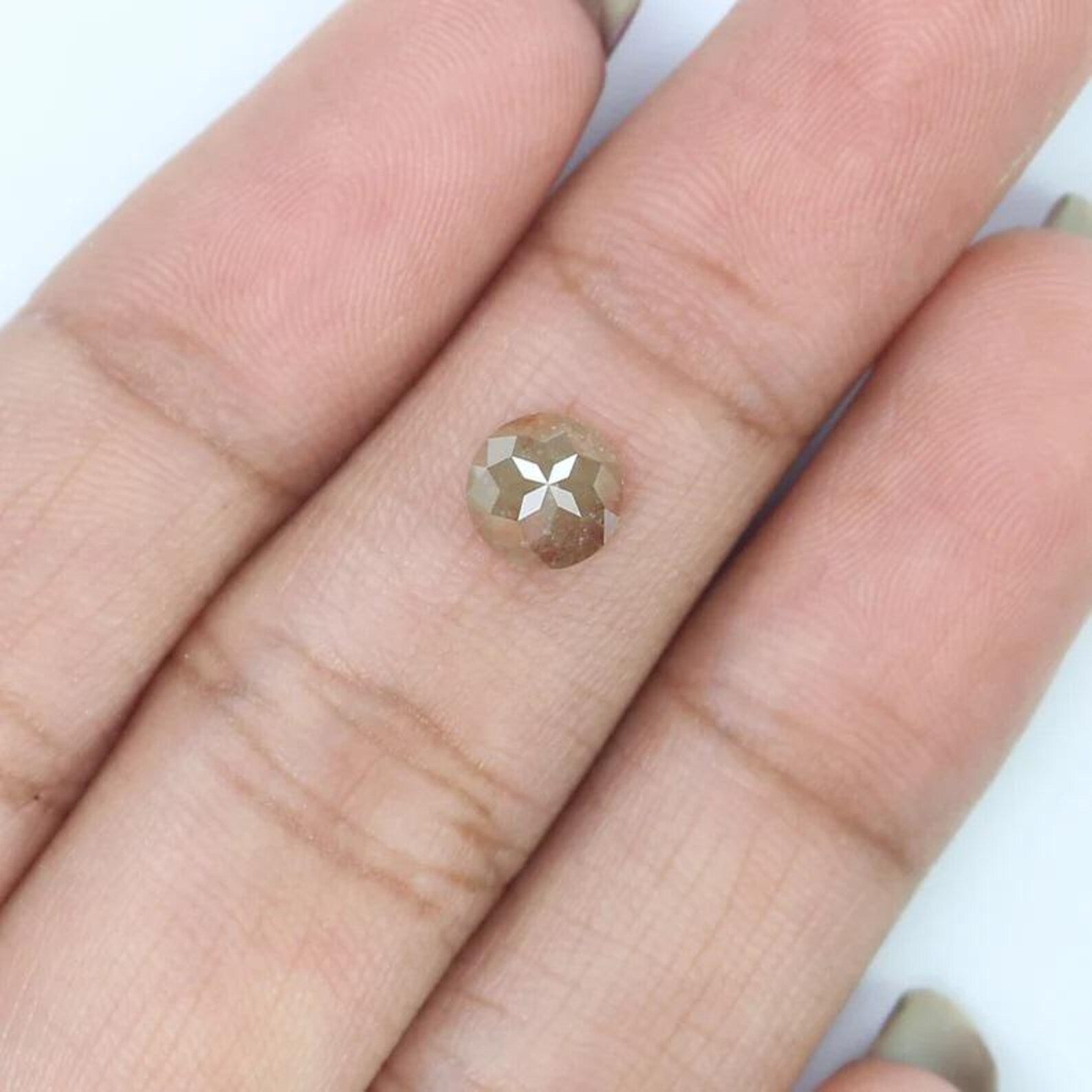 0.76 CT Natural Loose Round Shape Diamond Grey Color Round Cut Diamond 5.90 MM Natural Diamond Brown Color Round Rose Cut Diamond NQ7512