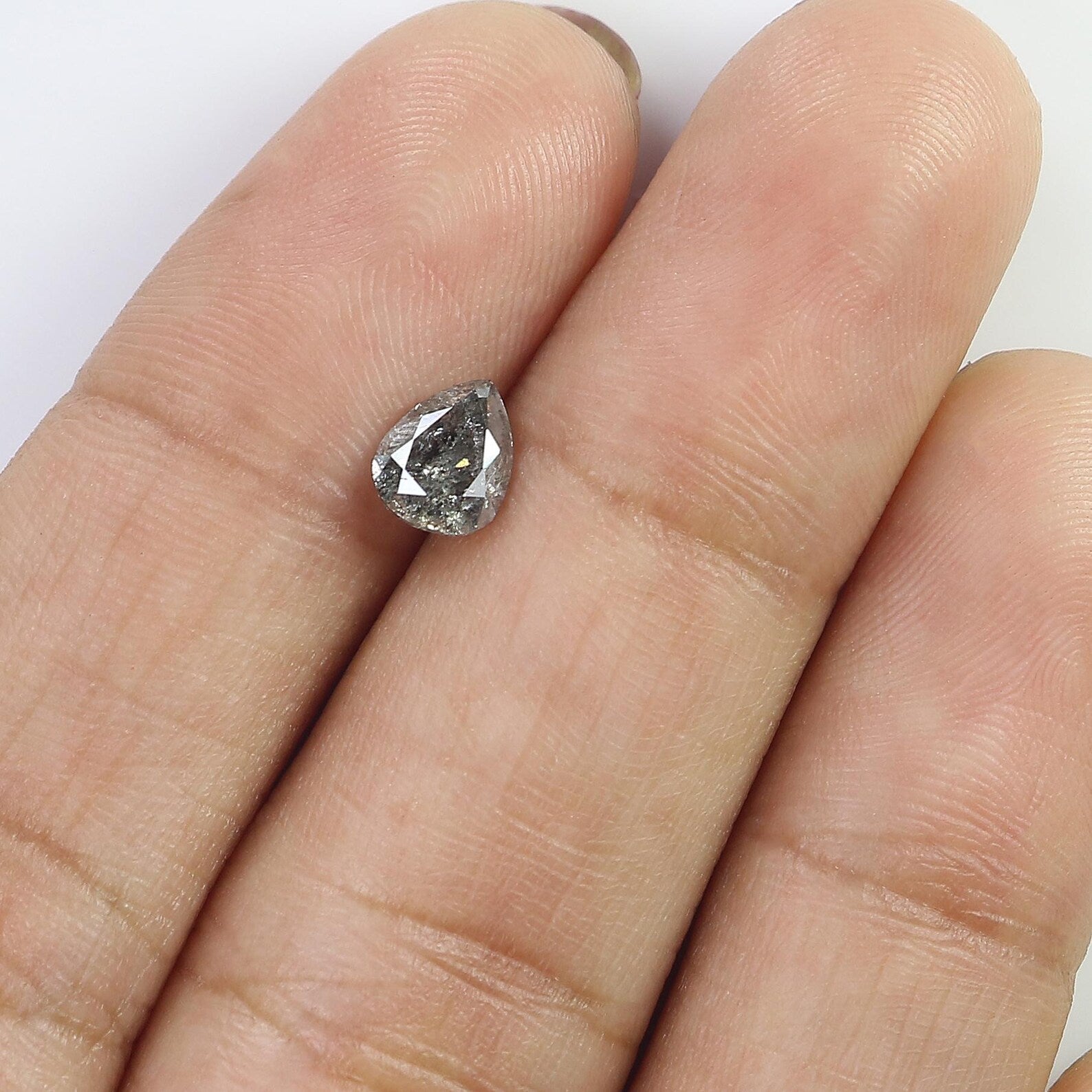 0.77 CT Natural Loose Pear Shape Diamond Salt And Pepper Pear Cut Diamond 6.20 MM Natural Loose Diamond Pear Shape Rose Cut Diamond QN8806