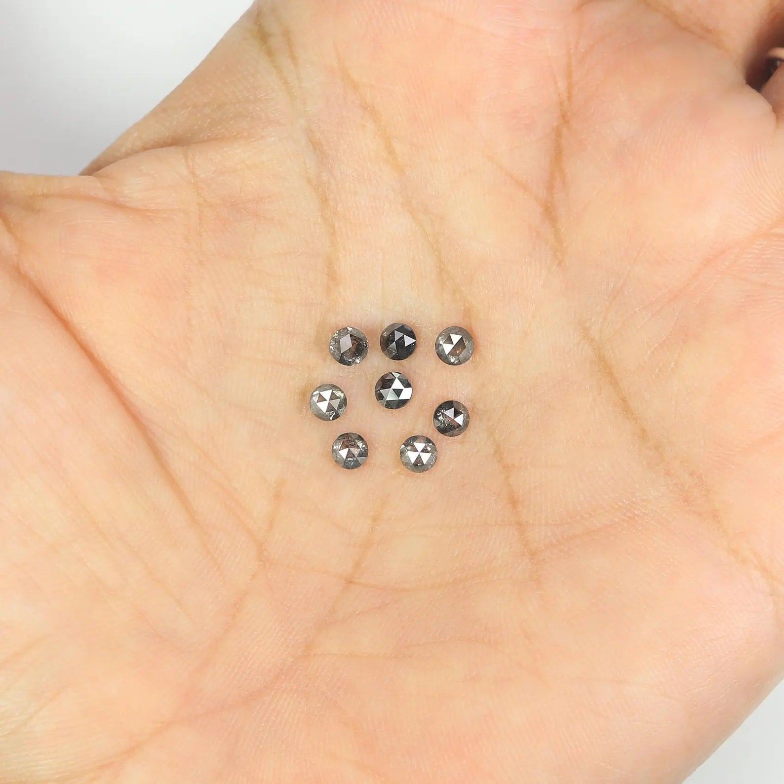 1.23 Ct Natural Loose Round Shape Diamond Salt And Pepper Round Cut Diamond 3.10 MM Natural Black Grey Color Round Rose Cut Diamond NQ2076