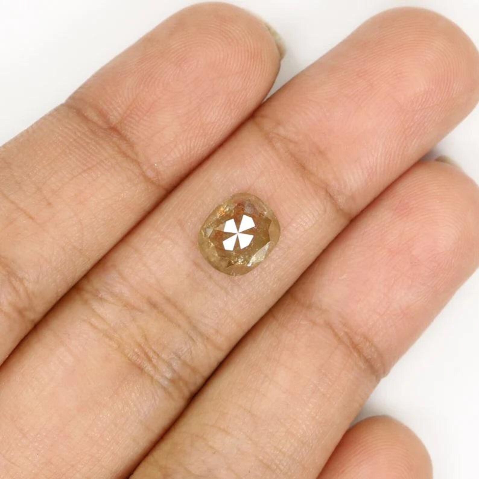 2.19 CT Natural Loose Oval Shape Diamond Brown Color Oval Cut Diamond 8.15 MM Natural Loose Diamond Yellow Color Oval Rose Cut Diamond NQ321