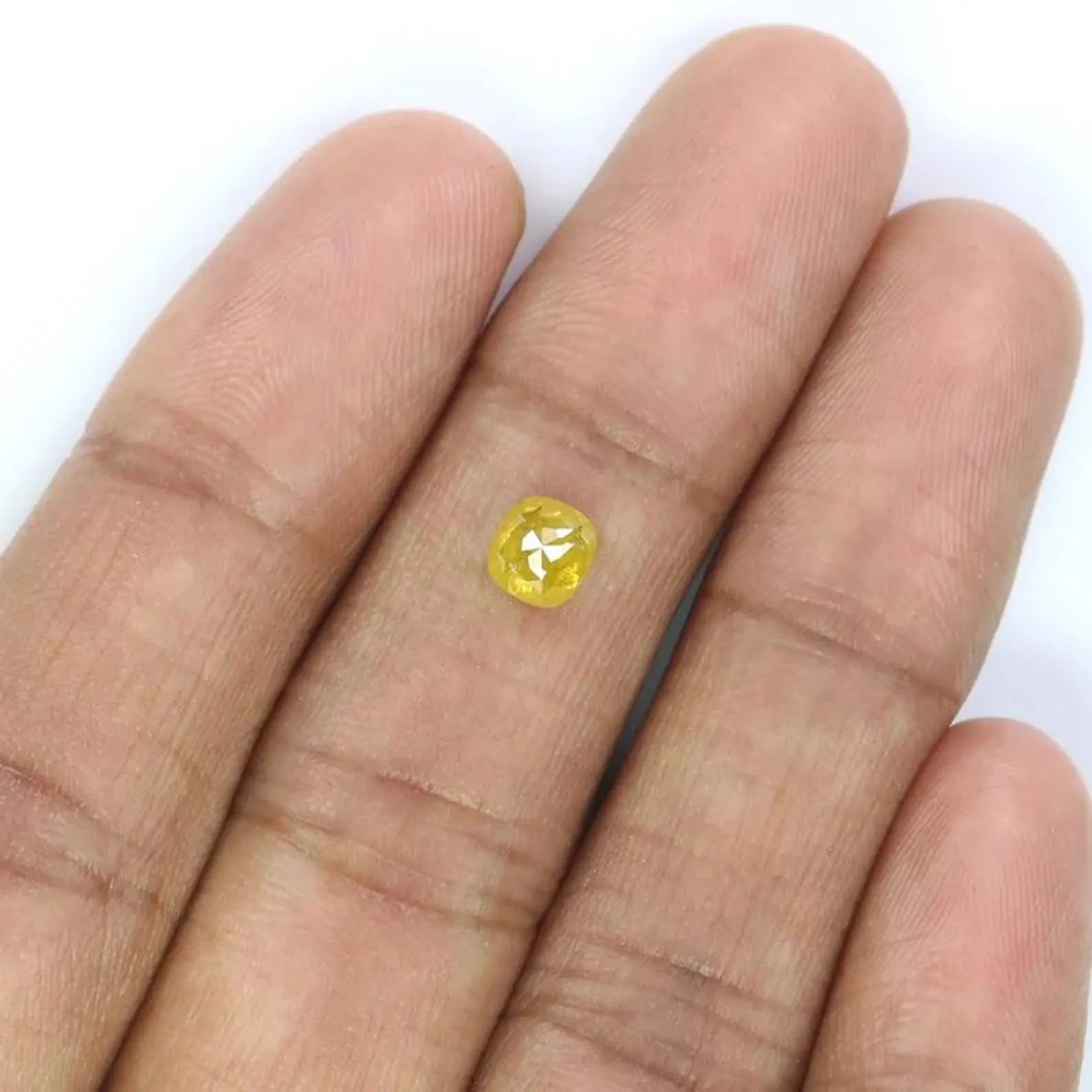 0.62 CT Natural Loose Cushion Diamond Yellow Color Cushion Cut Diamond 5.10 MM Natural Loose Yellow Color Cushion Rose Cut Diamond NQ2379