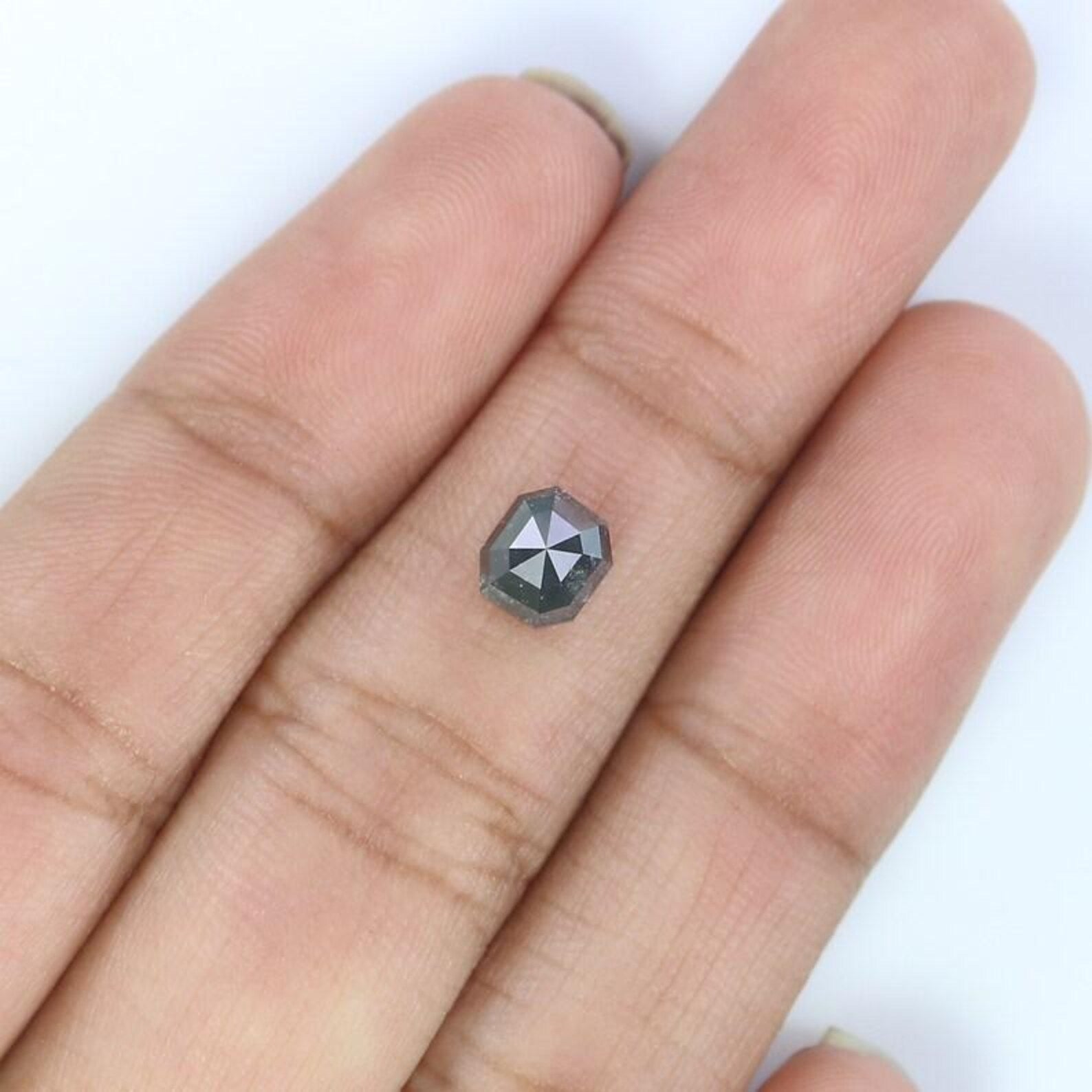 0.99 CT Natural Loose Radiant Shape Diamond Grey Color Radiant Cut Diamond 5.70 MM Natural Loose Grey Color Radiant Rose Cut Diamond NQ8127