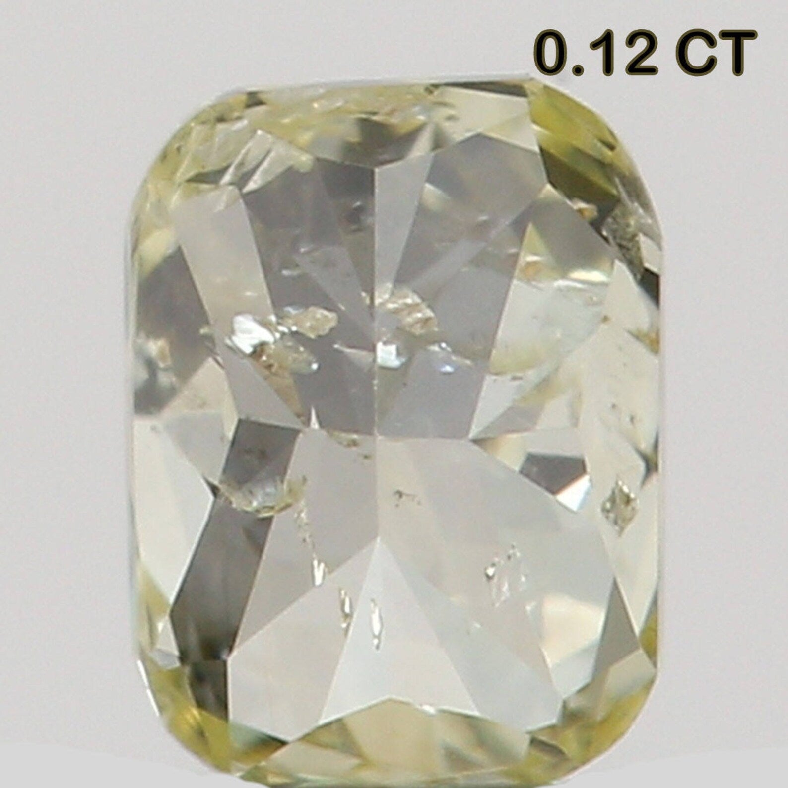 0.12 Ct Natural Loose Diamond Cushion Yellow Color I1 Clarity 3.10 MM N7335