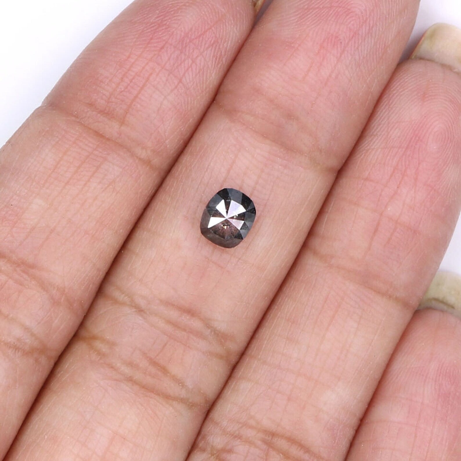 0.61 CT Natural Loose Oval Shape Diamond Salt And Pepper Oval Diamond 5.30 MM Black Grey Color Diamond Oval Shape Rose Cut Diamond NQ7694