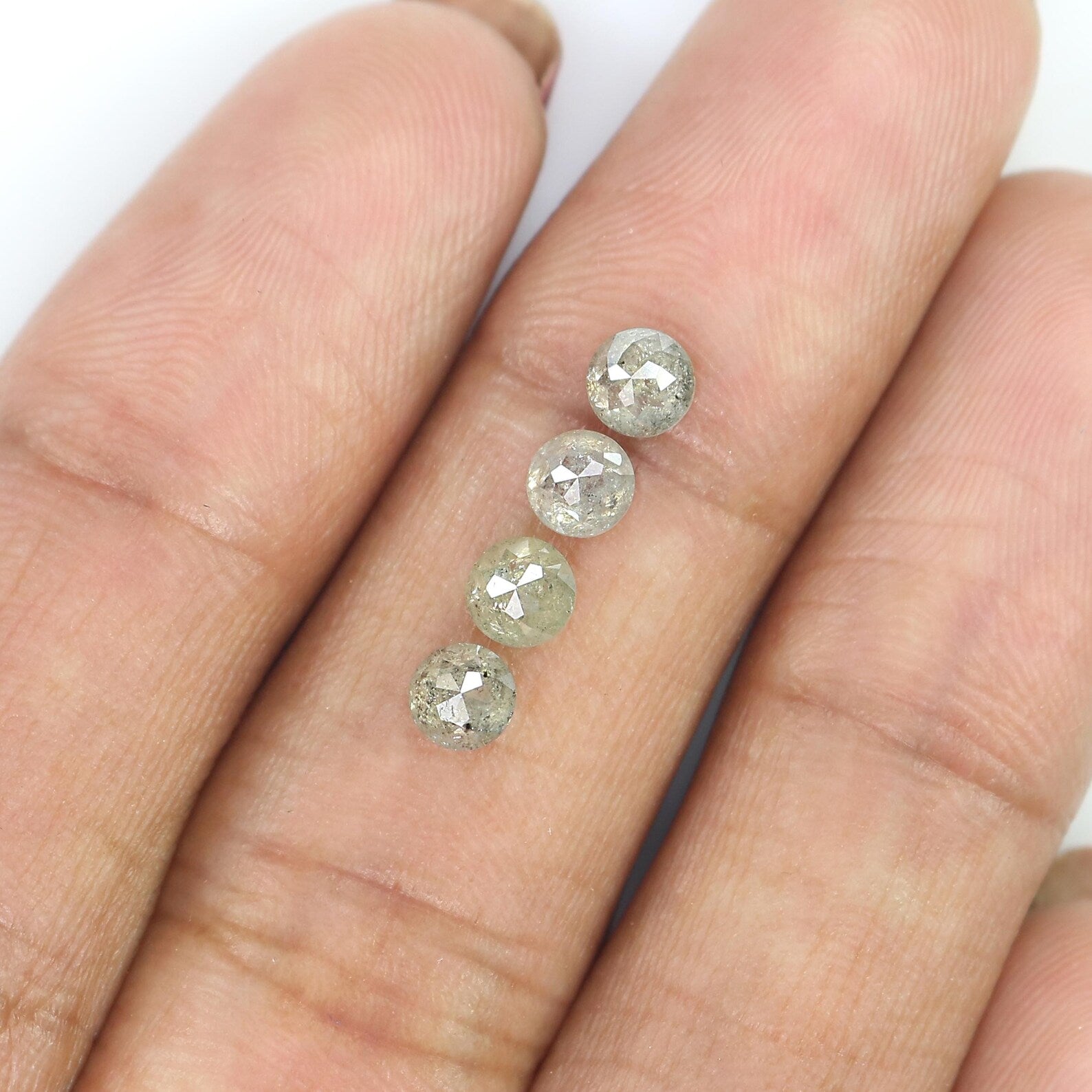 1.38 CT Natural Loose Round Shape Diamond Salt And Pepper Round Cut Diamond 4.10 MM Natural Loose Grey Color Round Rose Cut Diamond NQ778