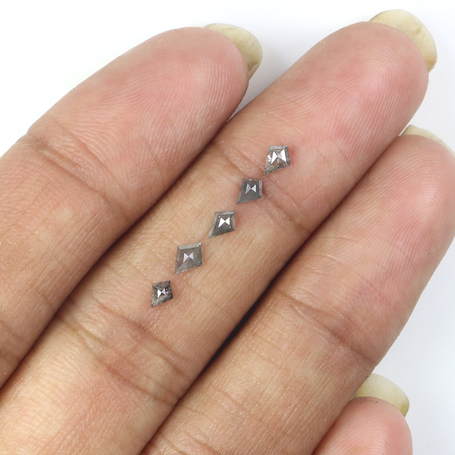 Natural Loose Kite Diamond, Salt And Pepper Kite Diamond, Natural Loose Diamond, Kite Rose Cut Diamond, Kite Cut, 0.39 CT Kite Shape KDN2297
