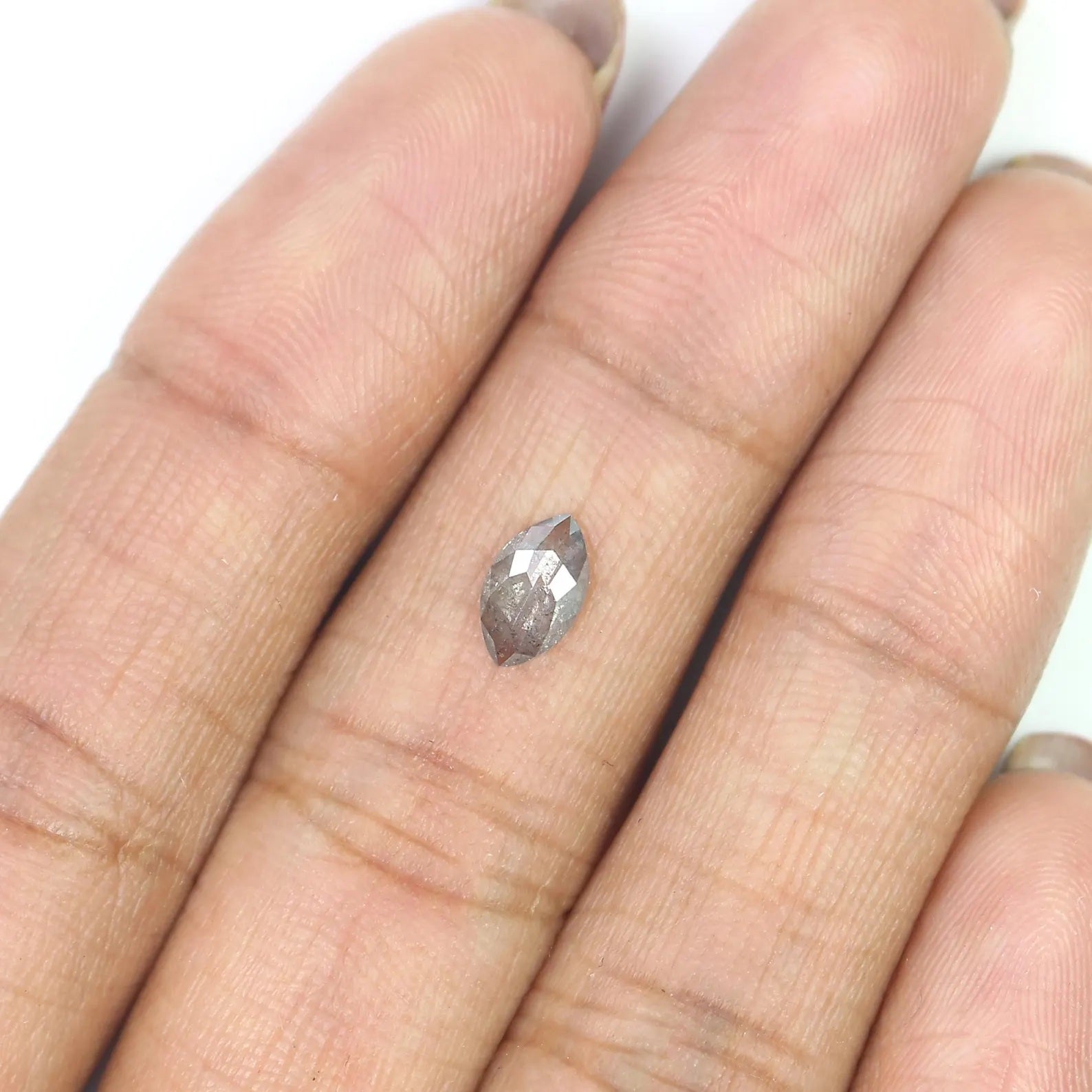 0.54 Ct Natural Loose Marquise Diamond Salt And Pepper Diamond 7.50 MM Natural Loose Diamond Black Grey Color Marquise Shape Diamond QN906