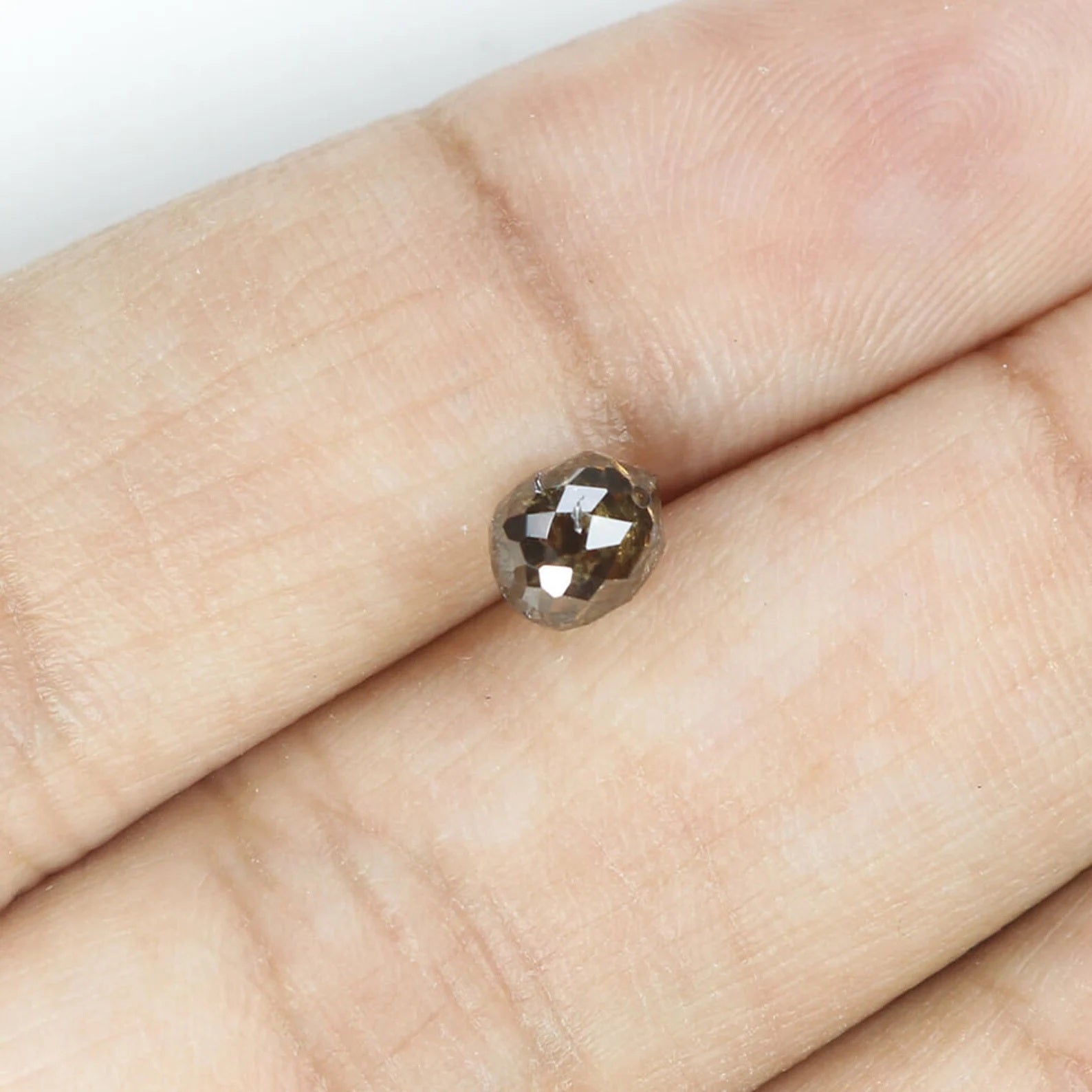 0.98 Ct Natural Loose Drop Shape Diamond Black Brown Color Briolette Cut Diamond 5.65 MM Natural Loose Diamond Drop Shape Diamond NQ462