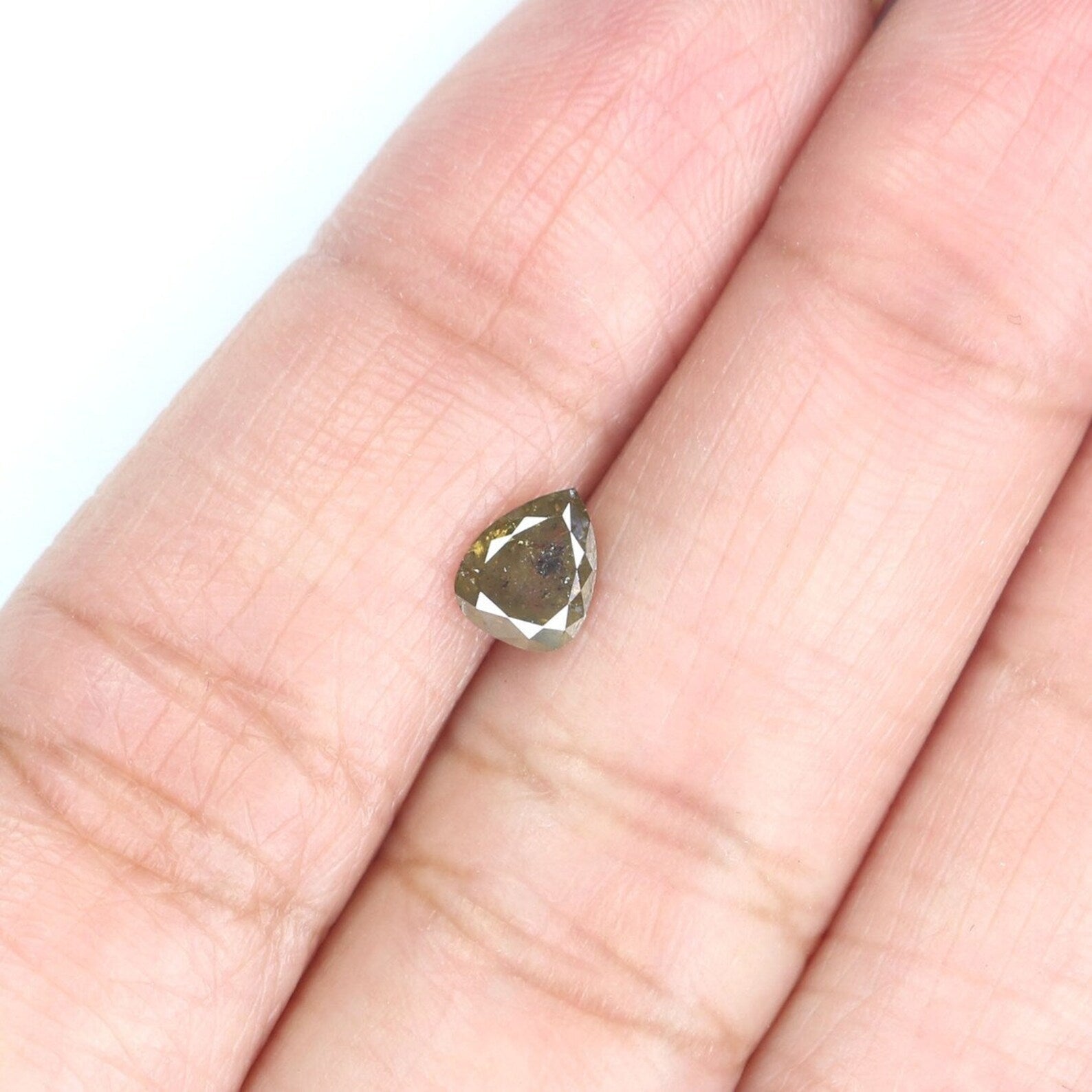 0.55 CT Natural Loose Pear Shape Diamond Yellow Green Color Pear Cut Diamond 5.90 MM Natural Loose Diamond Pear Rose Cut Diamond NQ8353