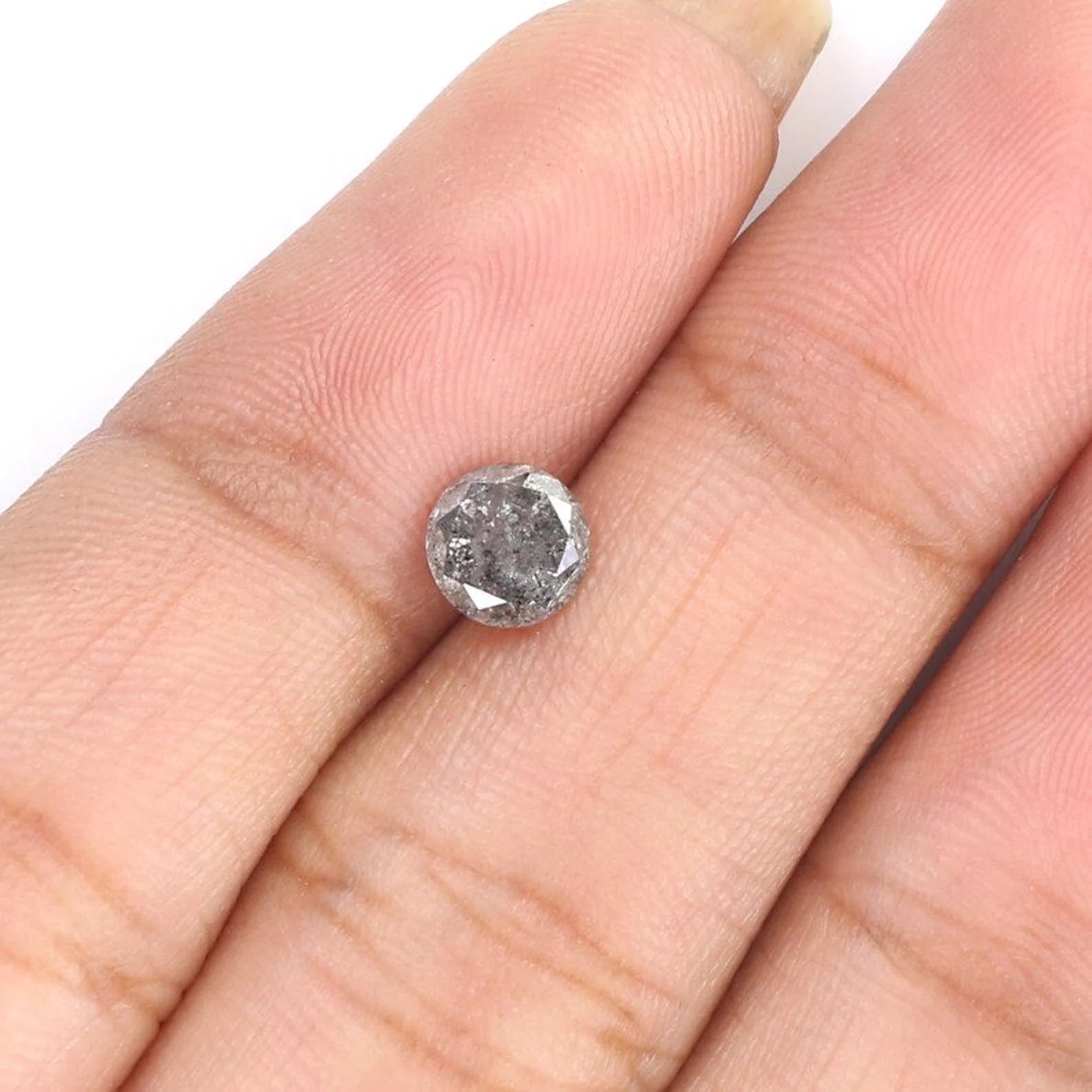 0.74 CT Natural Loose Round Shape Diamond Salt And Pepper Round Diamond 5.40 MM Natural Black Grey Color Round Brilliant Cut Diamond NQ9636