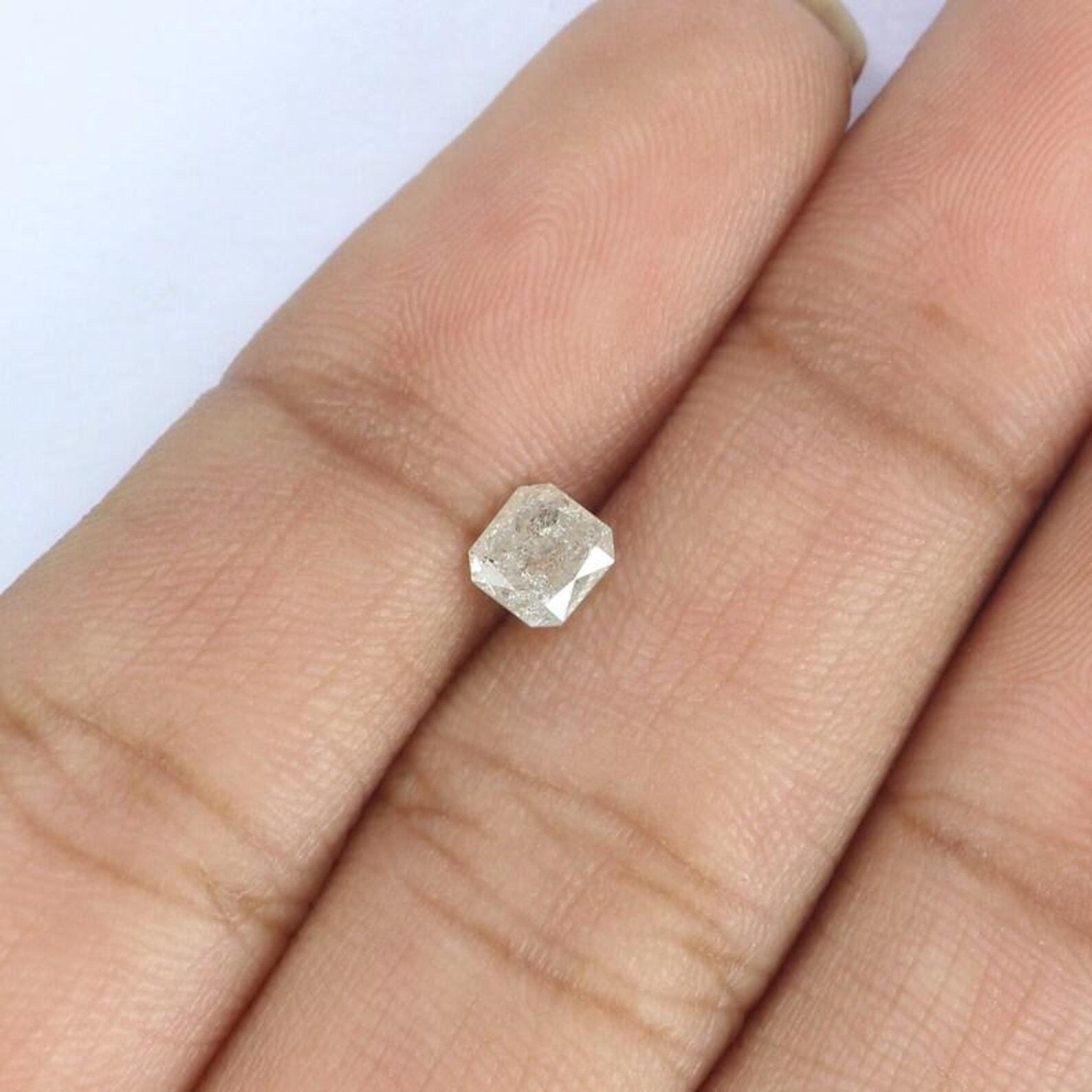 0.59 CT Natural Loose Radiant Shape Diamond Grey Color Radiant Cut Diamond 4.40 MM Natural White Color Radiant Brilliant Cut Diamond NQ7495