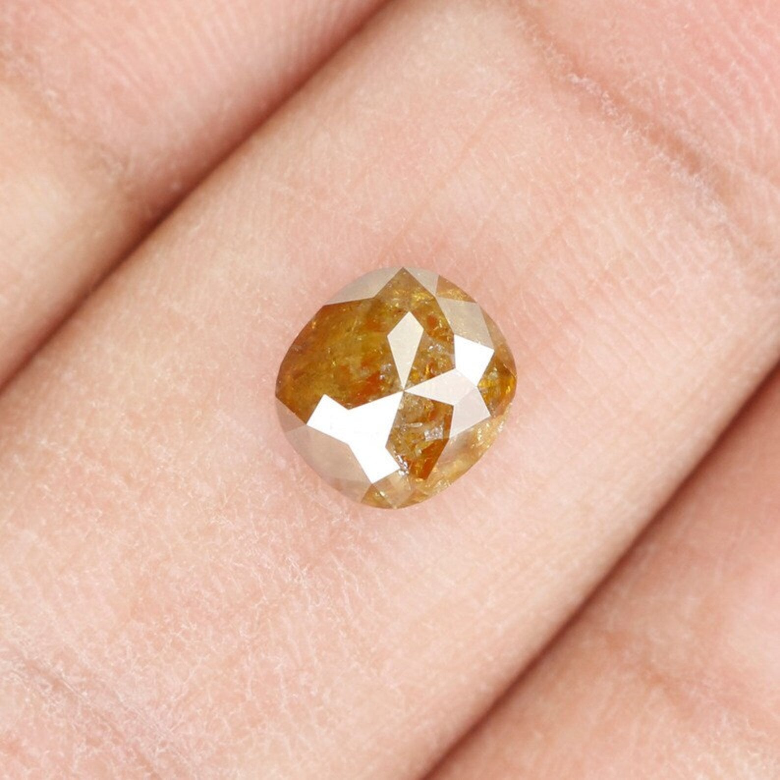 1.08 CT Natural Loose Cushion Shape Diamond Brown Color Cushion Cut Diamond 6.25 MM Natural Loose Diamond Cushion Rose Cut Diamond NQ994