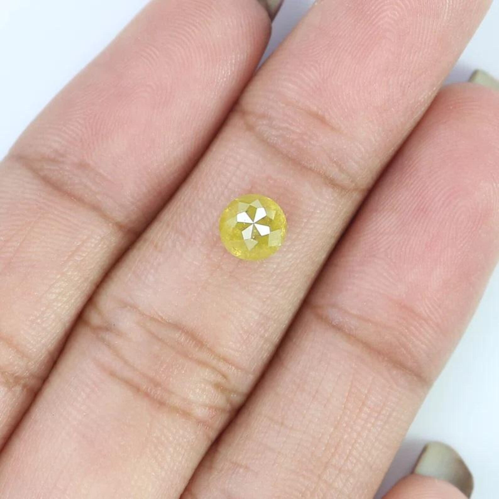 0.36 CT Natural Loose Round Shape Diamond Yellow Color Round Cut Diamond 5.40 MM Natural Loose Yellow Color Round Rose Cut Diamond NQ9619
