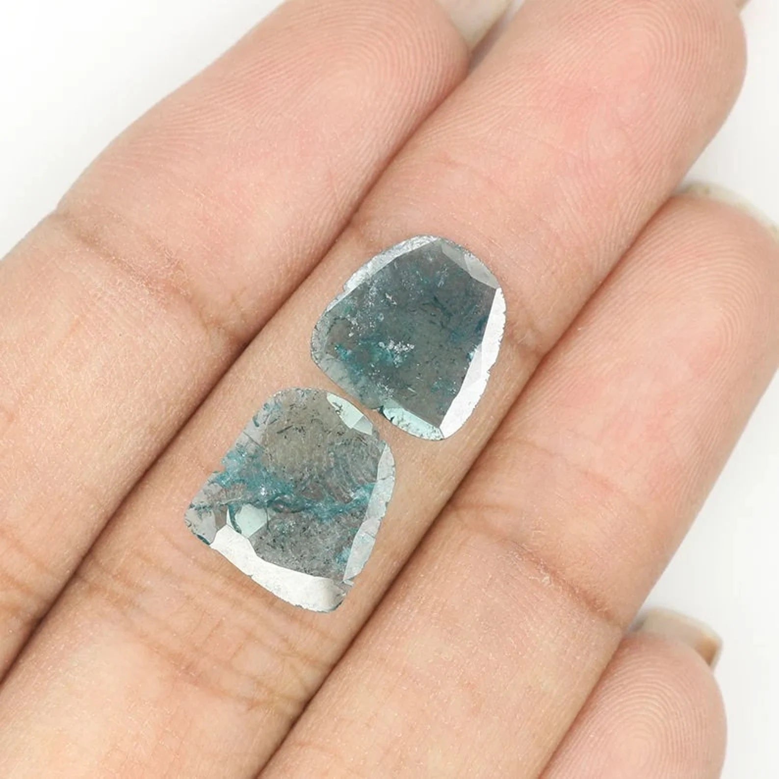 1.50 CT Natural Loose Slice Shape Diamond Blue Color Irregular Diamond 10.70 MM Natural Loose Diamond Blue Color Slice Cut Diamond NQ1270