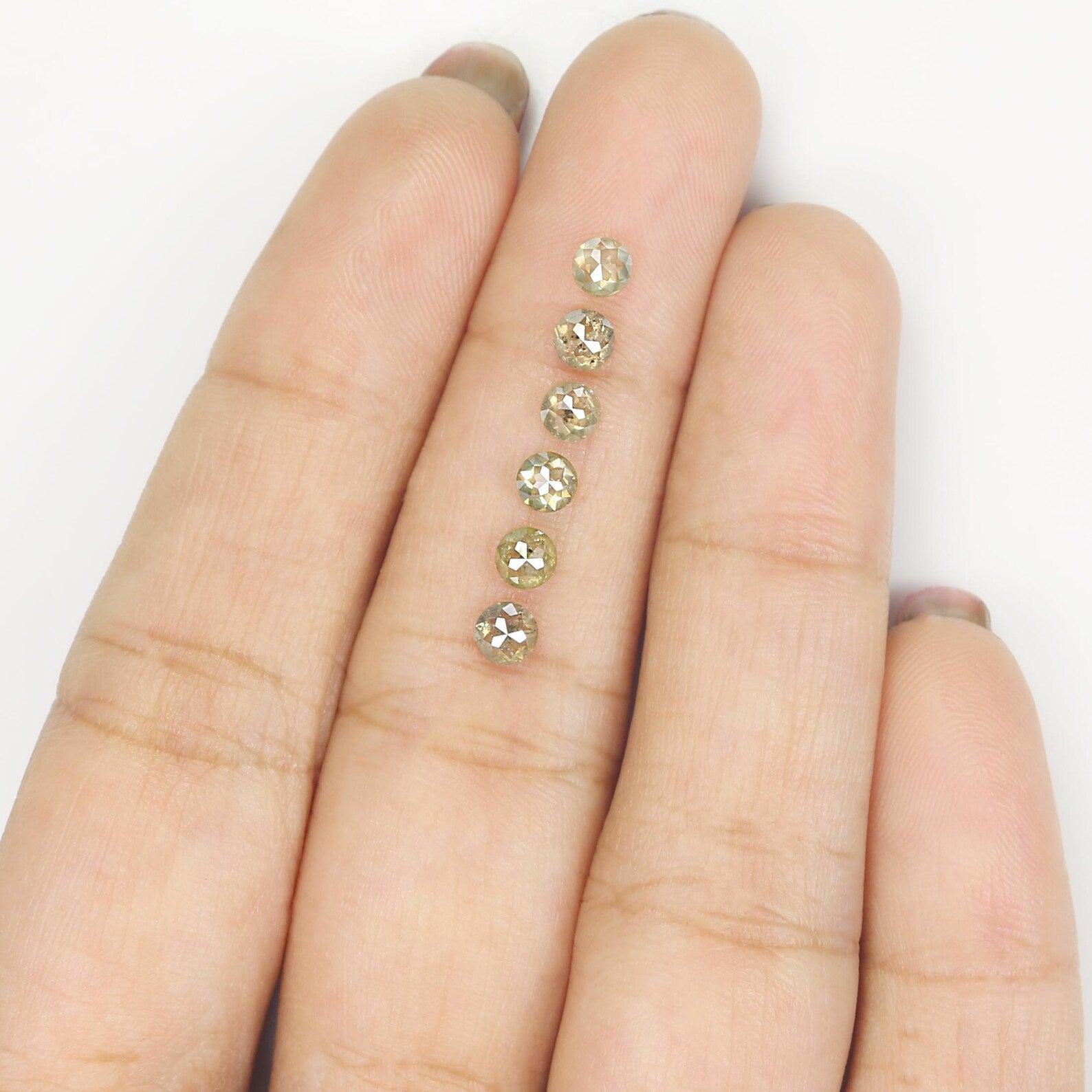 1.44 CT Natural Loose Round Shape Diamond Grey Color Round Diamond 3.50 MM Natural Loose Diamond Green Color Round Rose Cut Diamond NQ658
