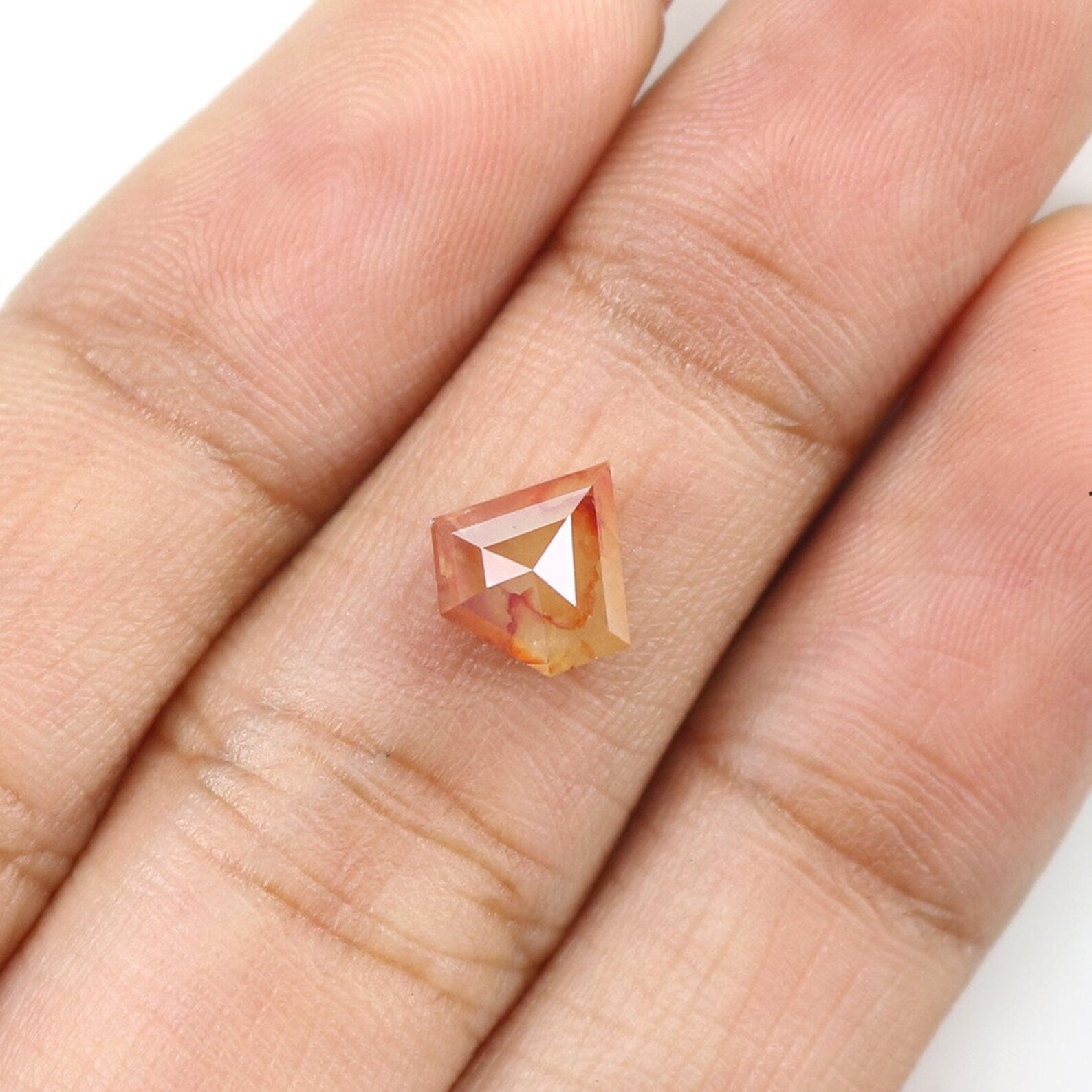 1.32 CT Natural Loose Shield Shape Diamond Grey Brown Color Shield Diamond 7.20 MM Natural Loose Diamond Shield Shape Rose Cut Diamond NQ230