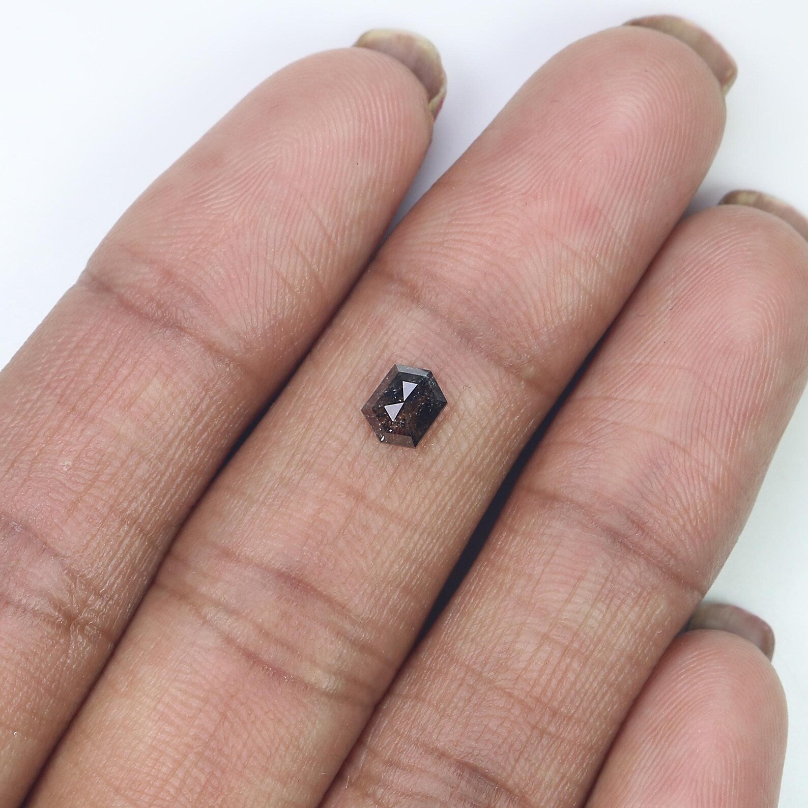 0.50 CT Natural Loose Hexagon Shape Diamond Salt And Pepper Hexagon Cut Diamond 5.50 MM Natural Loose Hexagon Shape Rose Cut Diamond QN1466