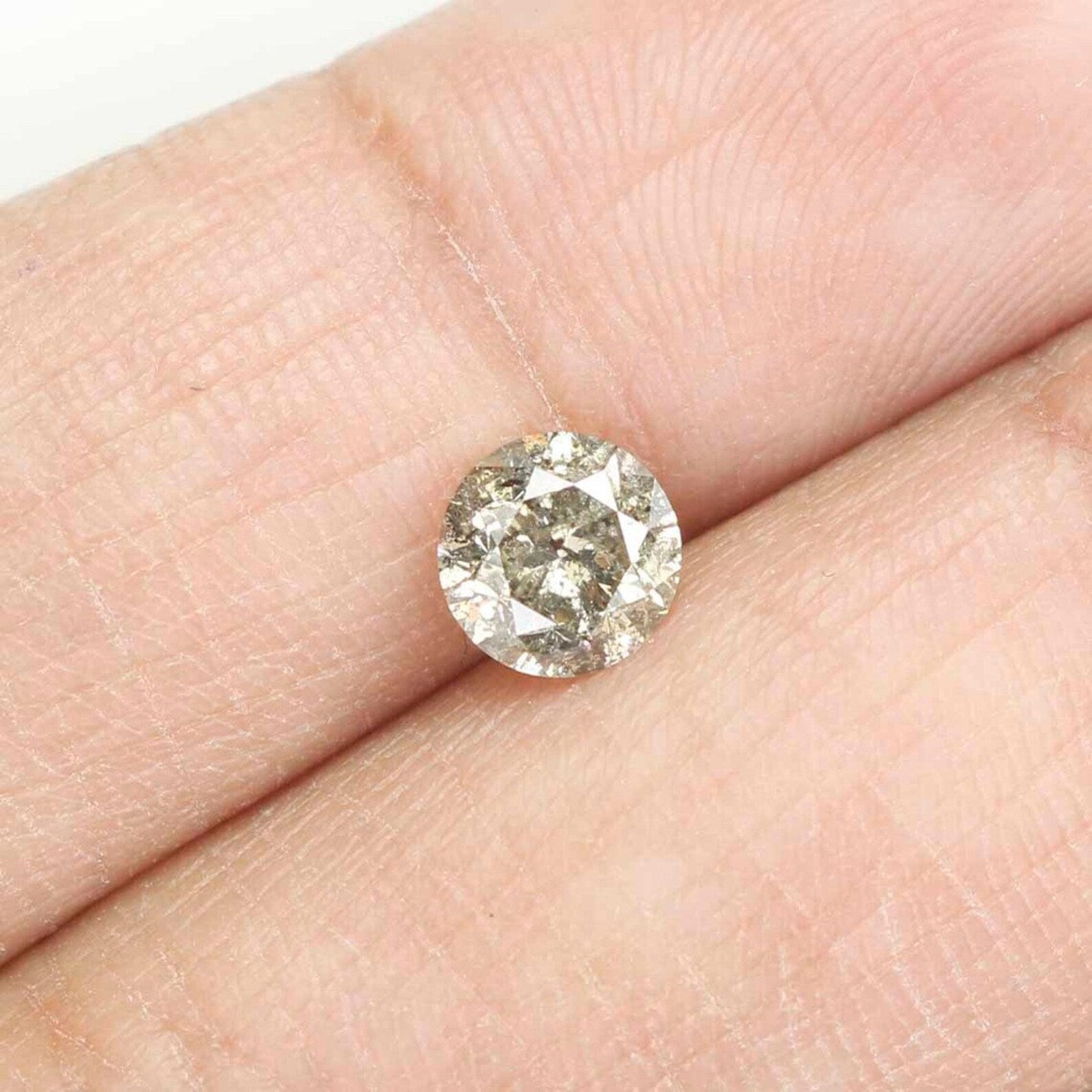 0.67 CT Natural Loose Round Brilliant Cut Diamond Salt And Pepper Diamond 5.35 MM Natural Loose Diamond Black Grey Round Cut Diamond NQ814