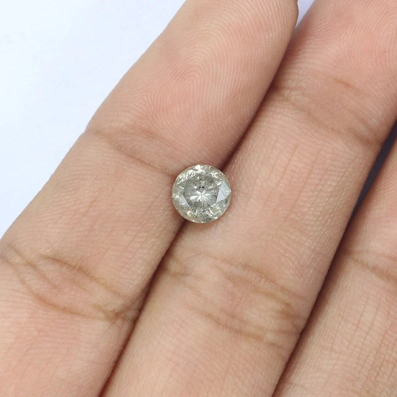 0.85 CT Natural Loose Round Brilliant Cut Grey Color Round Shape Diamond 5.80 MM Natural Loose Diamond Grey Color Round Shape Diamond NQ7029