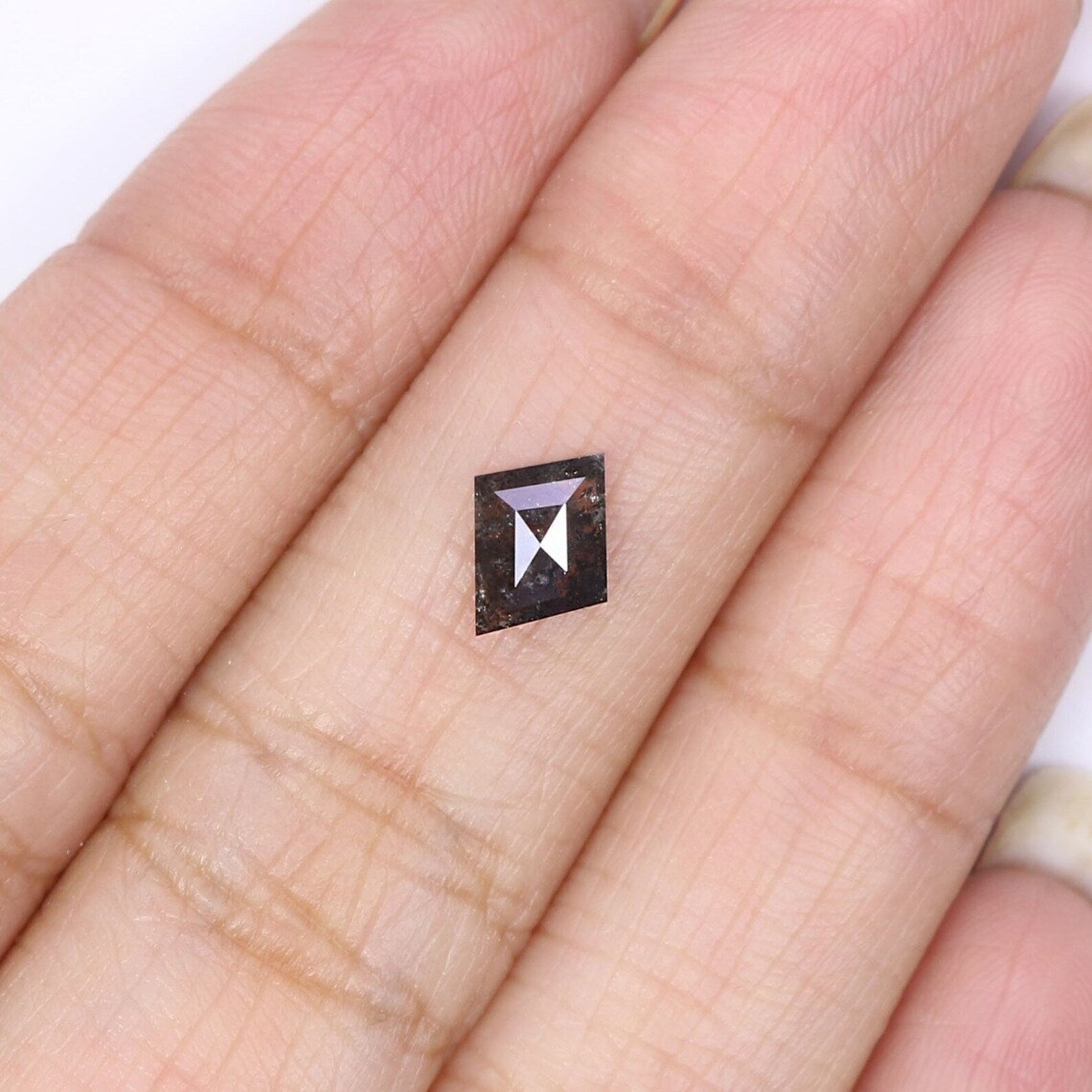 0.68 Ct Natural Loose Antique Shape Diamond Salt And Pepper Antique Diamond 7.99 MM Natural Black Grey Color Antique Rose Cut Diamond NQ1973