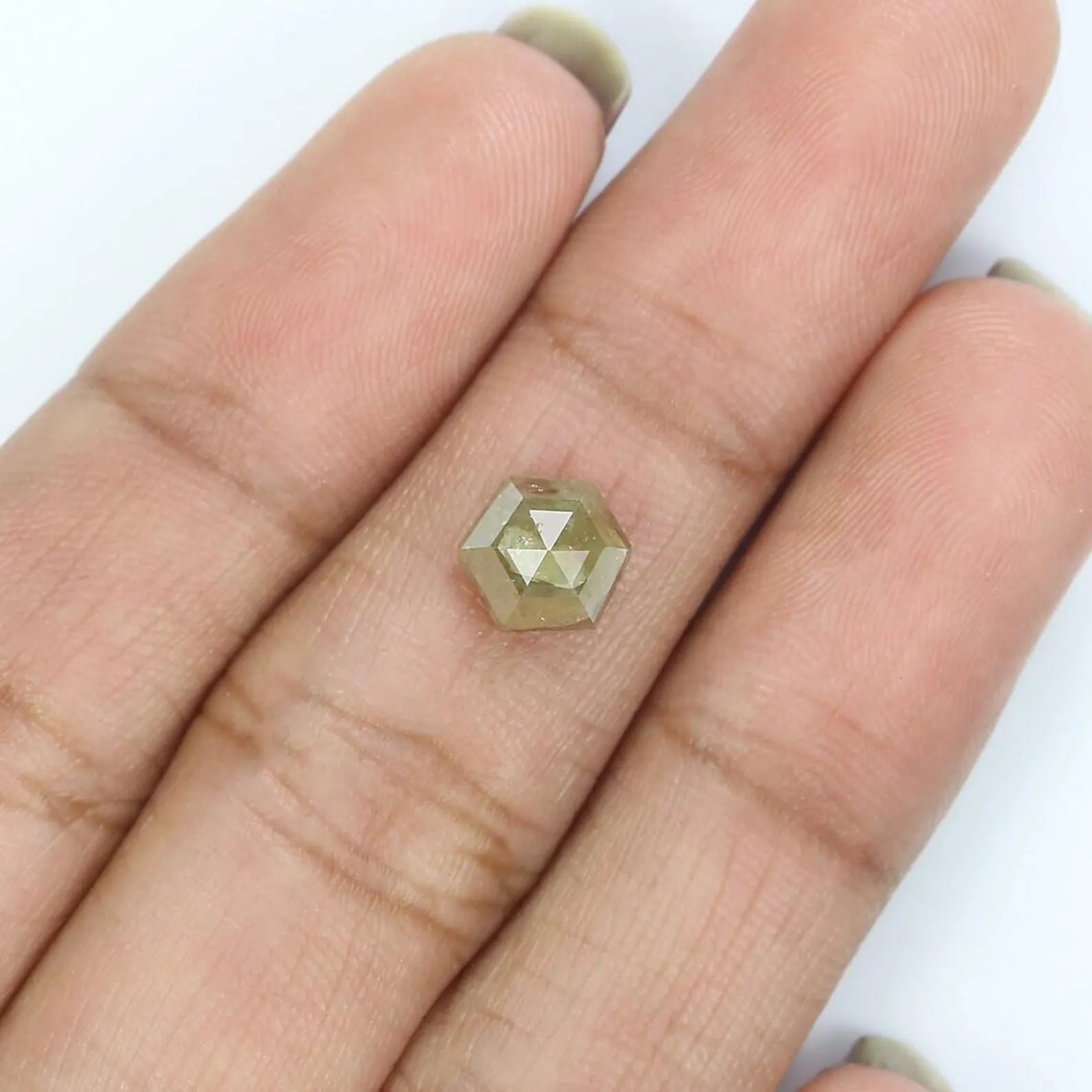 1.43 CT Natural Loose Hexagon Diamond Grey Color Hexagon Diamond 7.00 MM Natural Loose Diamond Grey Color Hexagon Rose Cut Diamond NQ8547
