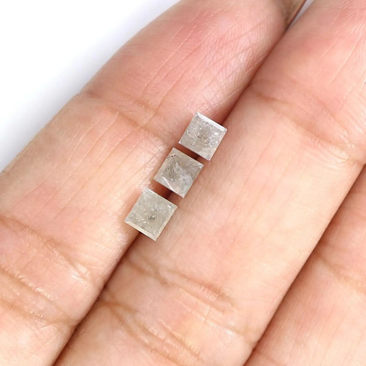 0.99 CT Natural Loose Princess Shape Diamond Grey Color Princess Diamond 3.60 MM Natural Grey Color Princess Brilliant Cut Diamond NQ8265