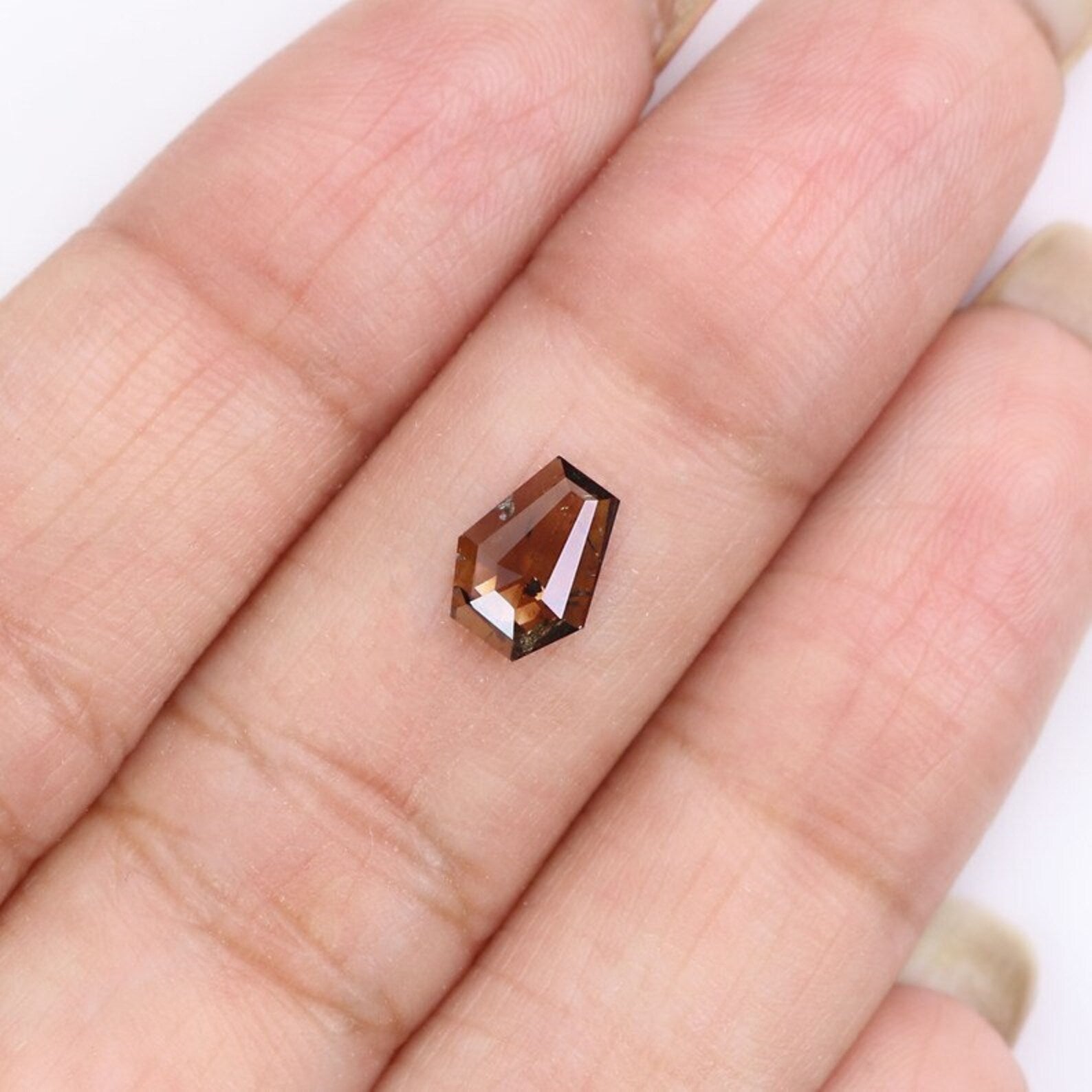 0.57 CT Natural Loose Coffin Shape Diamond Brown Color Coffin Cut Diamond 7.20 MM Natural Diamond Brown Color Coffin Rose Cut Diamond NQ8766