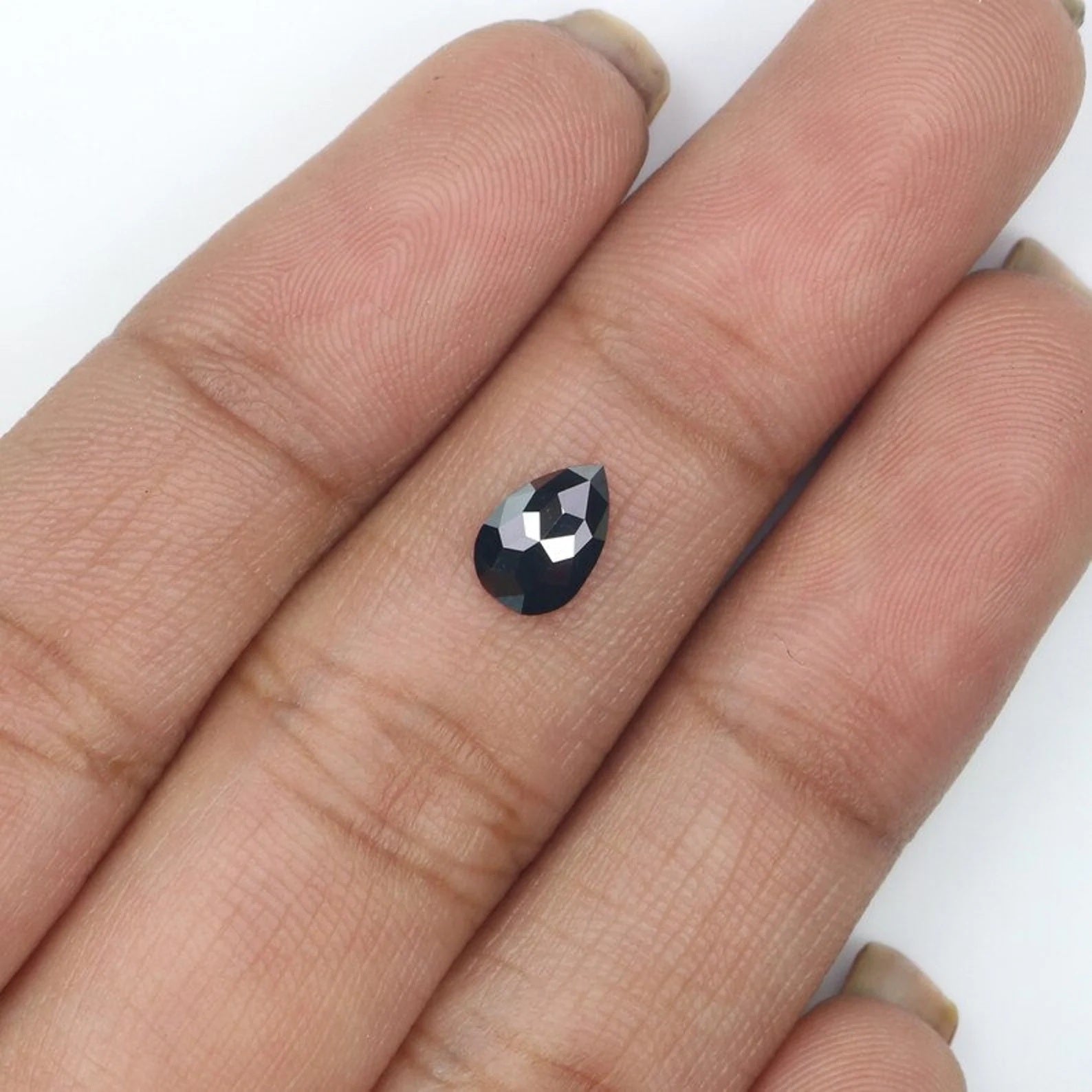 0.52 CT Natural Loose Pear Shape Diamond Black Color Pear Cut Diamond 7.30 MM Natural Loose Diamond Black Color Pear Rose Cut Diamond NQ2247