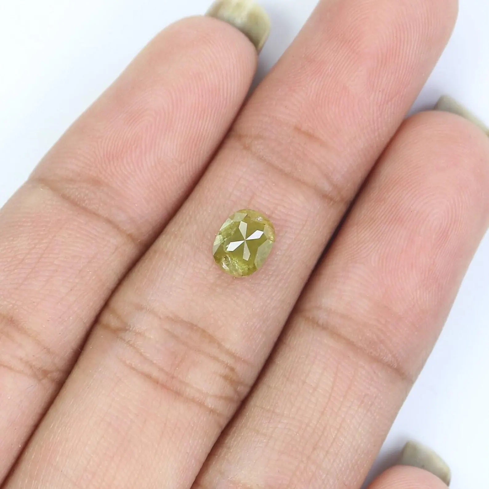 0.94 CT Natural Loose Oval Shape Diamond Yellow Color Oval Cut Diamond 6.20 MM Natural Loose Diamond Yellow Oval Rose Cut Diamond NQ9890